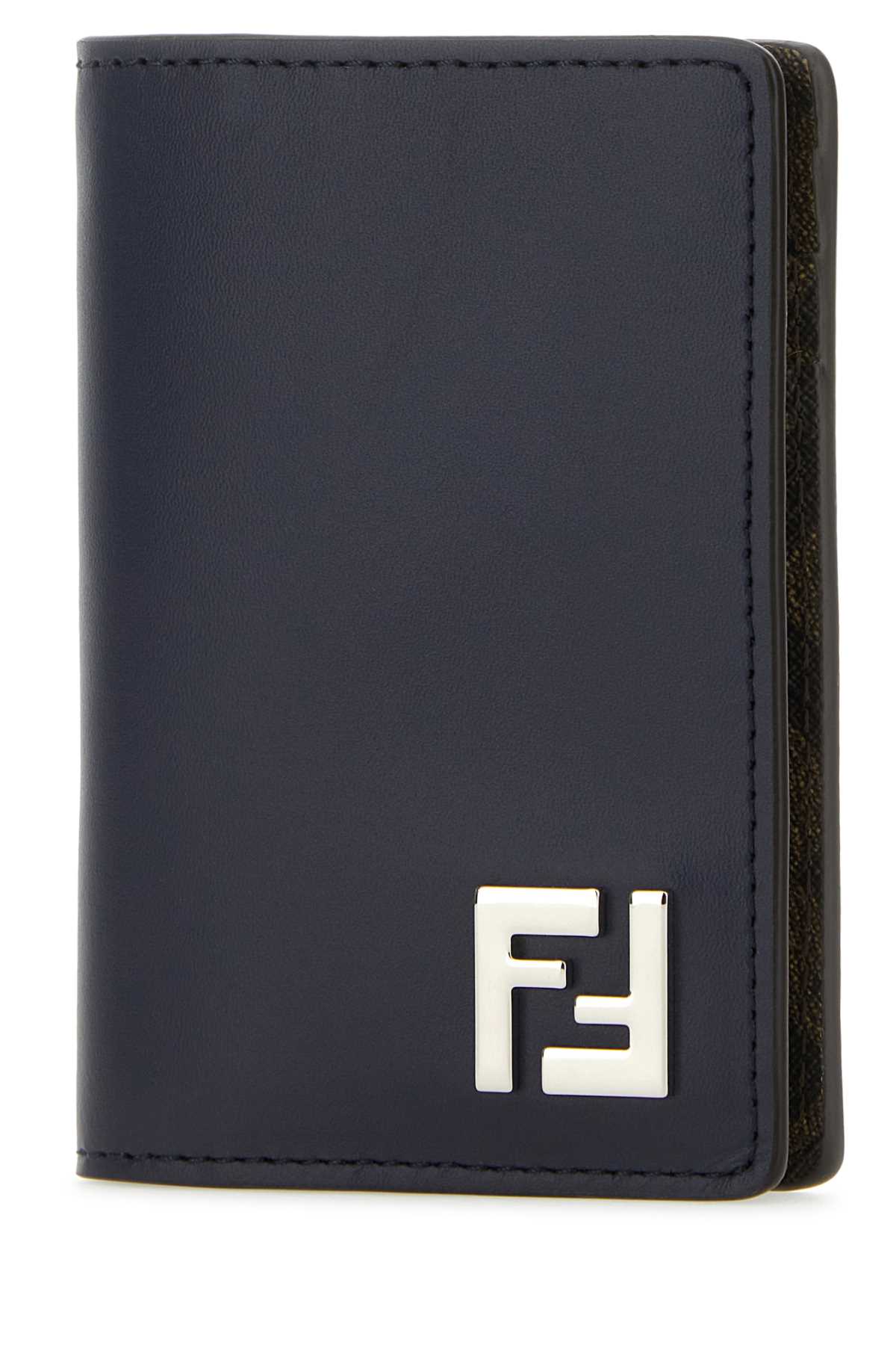 Shop Fendi Midnight Blue Leather Card Holder