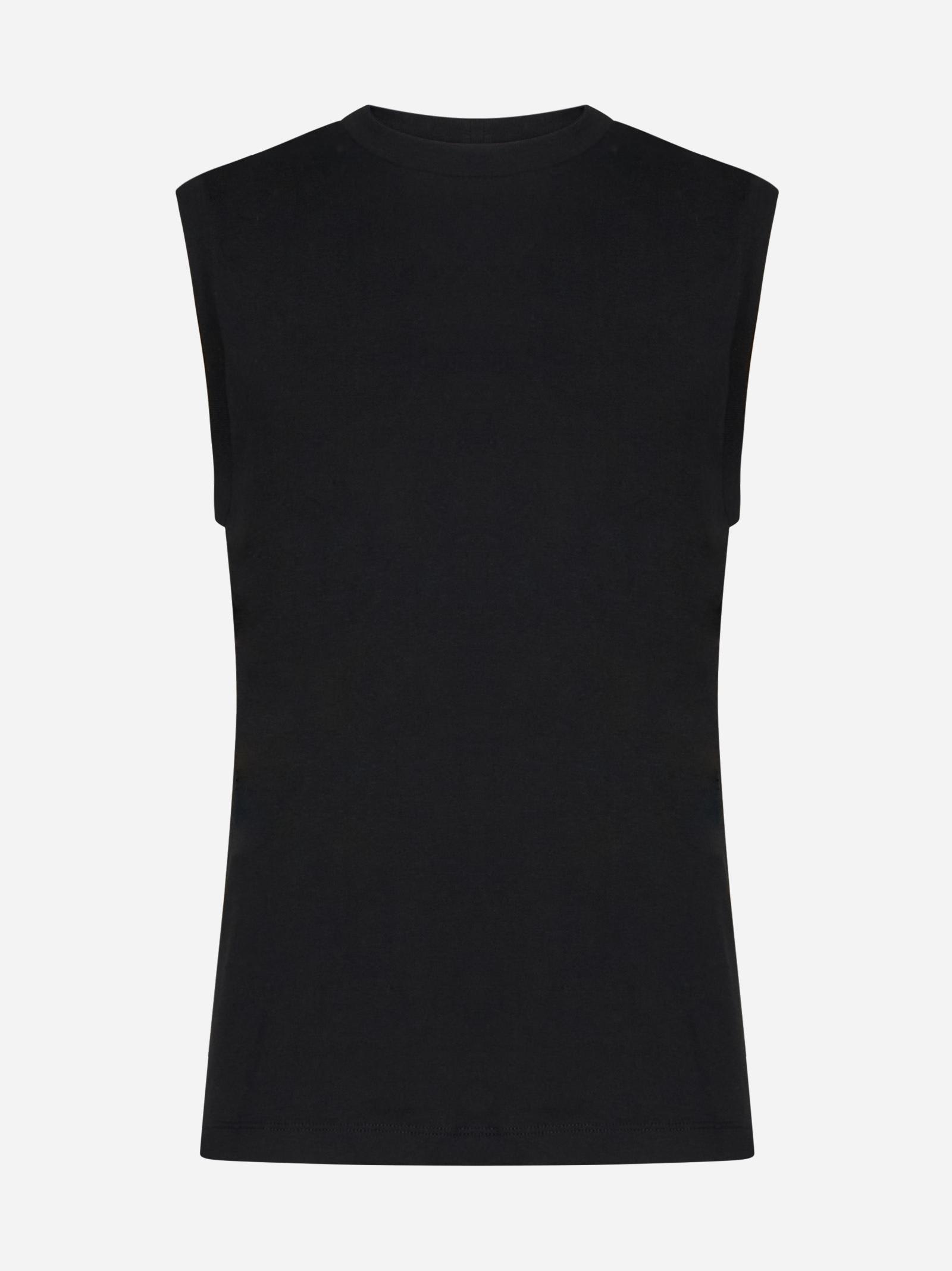 Shop Totême Cotton Top In Black