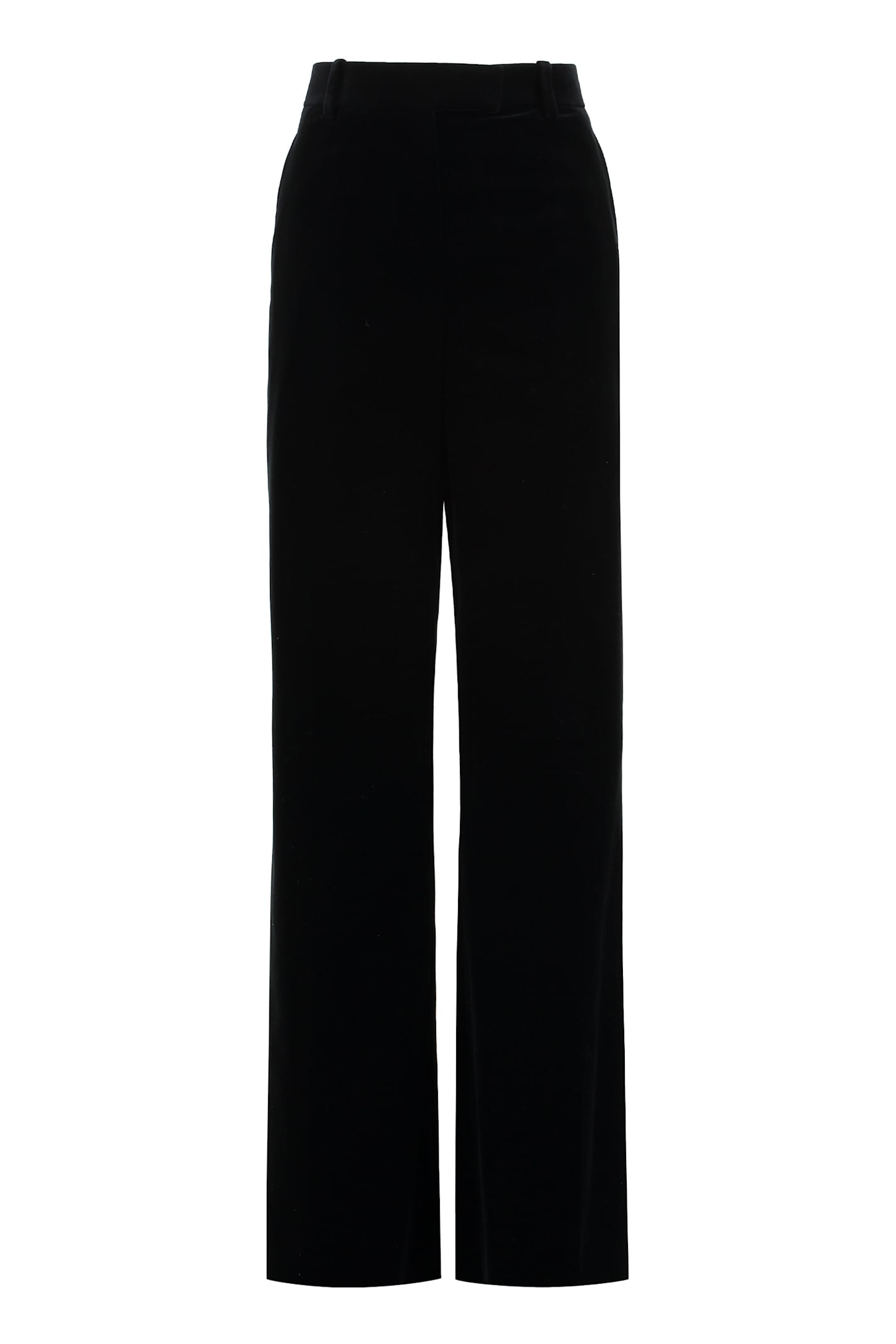 Valentino Garavani Velvet Trousers In Black