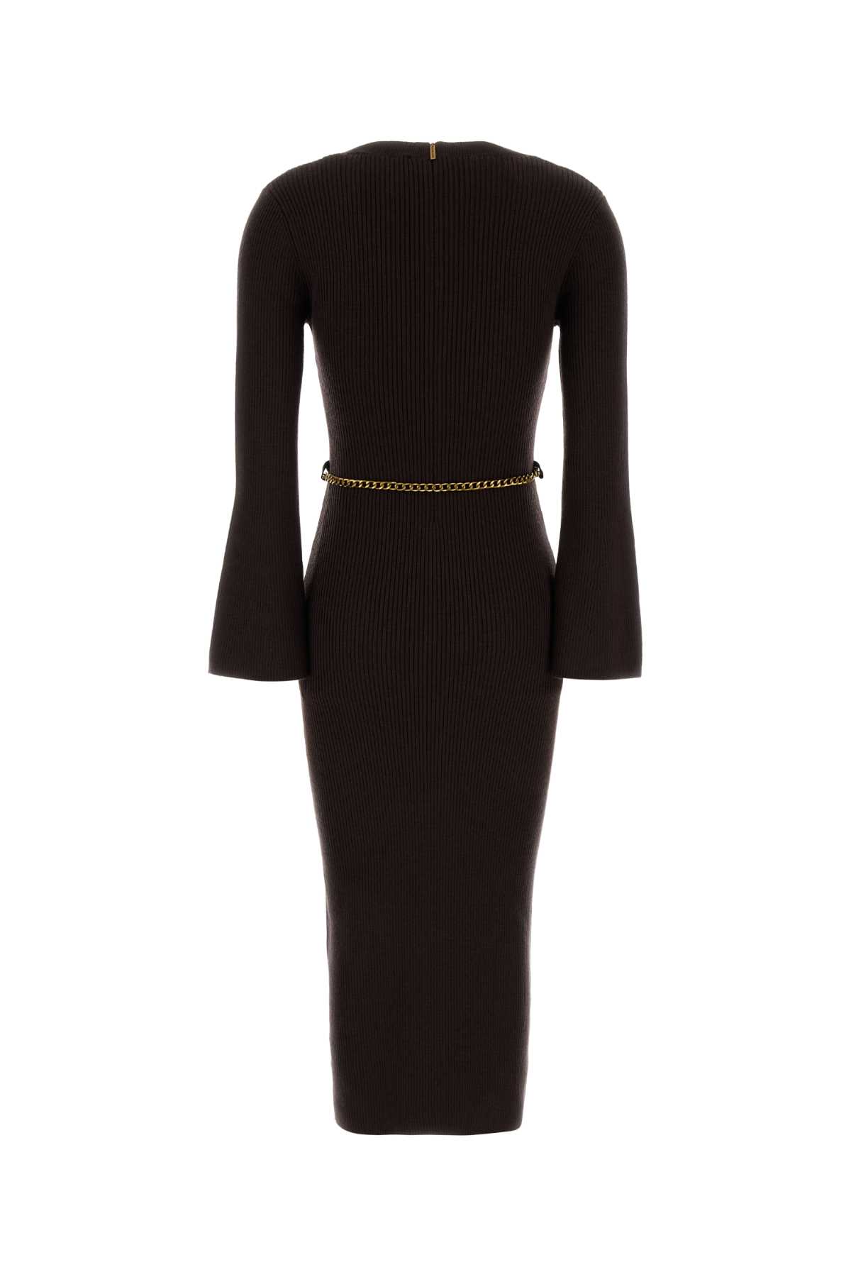 Michael Kors Chocolate Wool Blend Dress In Brown