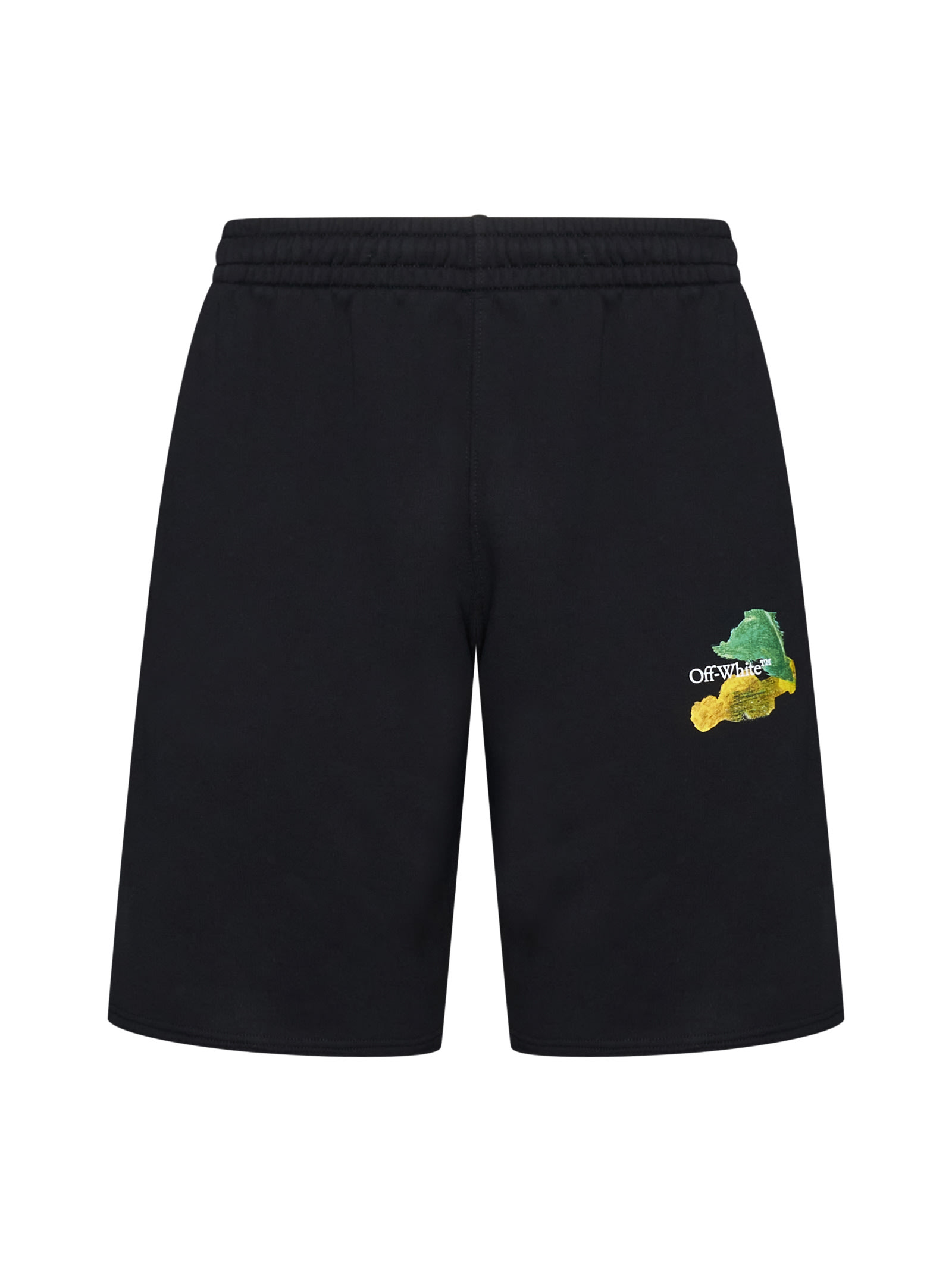Black Bermuda Shorts With Logo And Arrow Motif