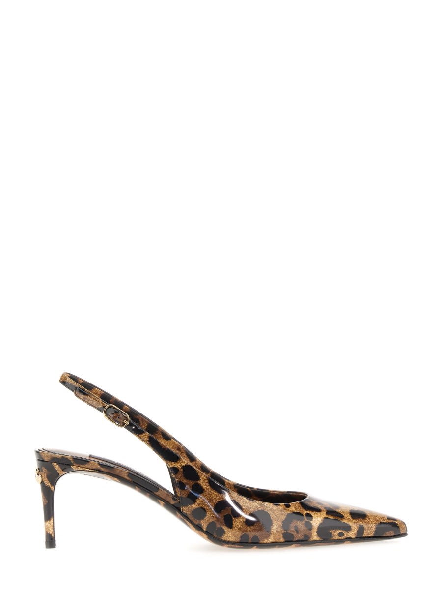Dolce & Gabbana Sling Back With Spotted Print In Multicolour