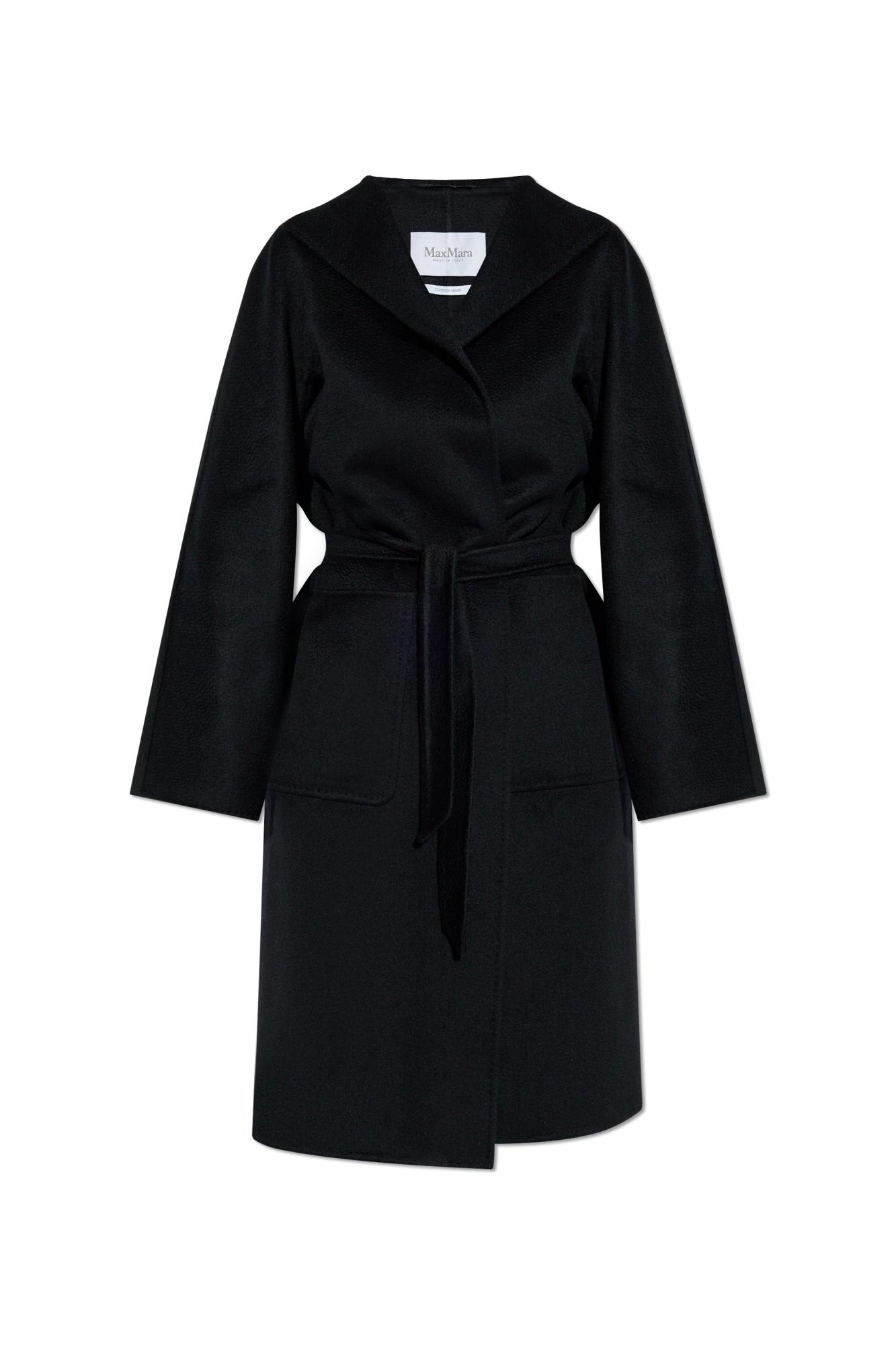 Max Mara Lilia Belted Long-sleeved Coat In Black