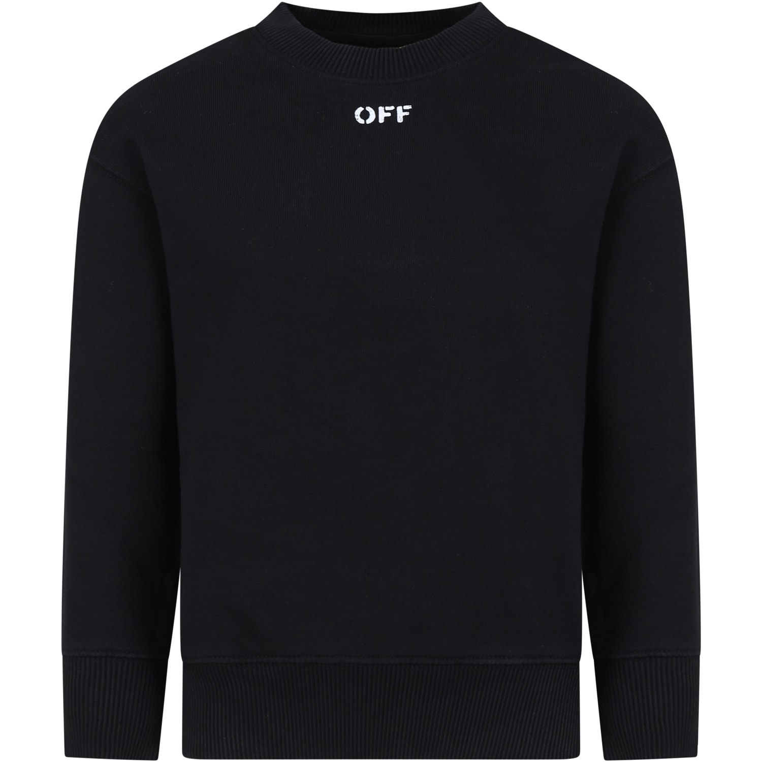 Off-white Kids' Black Sweatshirt For Boy With Logo