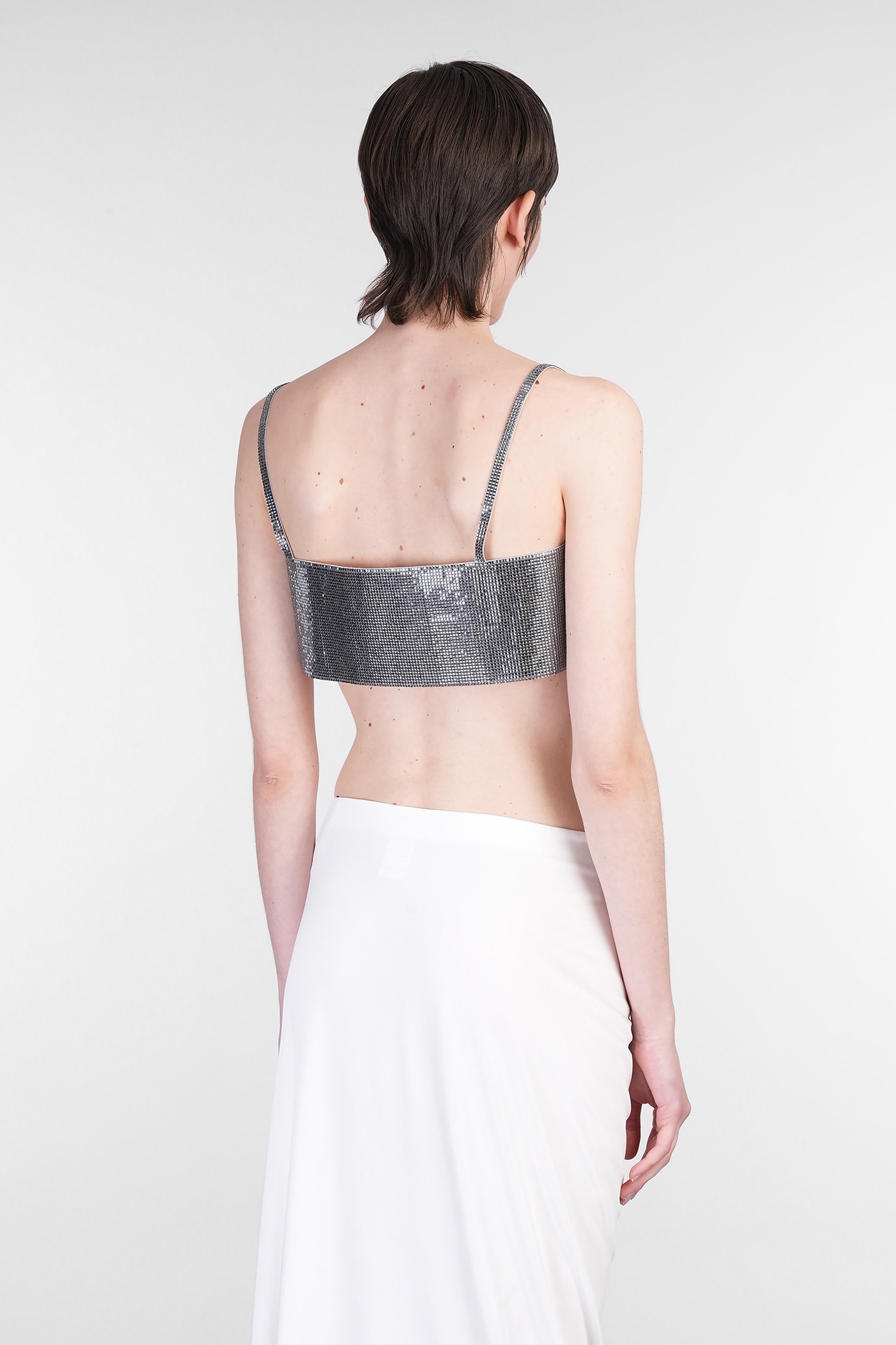 Nué Mirror Topwear In Silver Polyester
