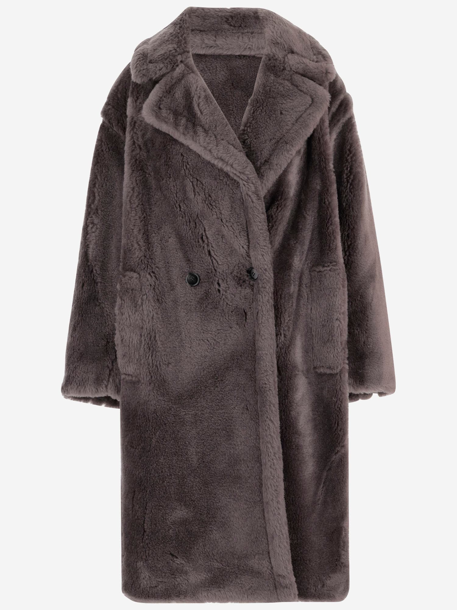 Stand Studio Biba Double-breasted Wool Coat In Brown
