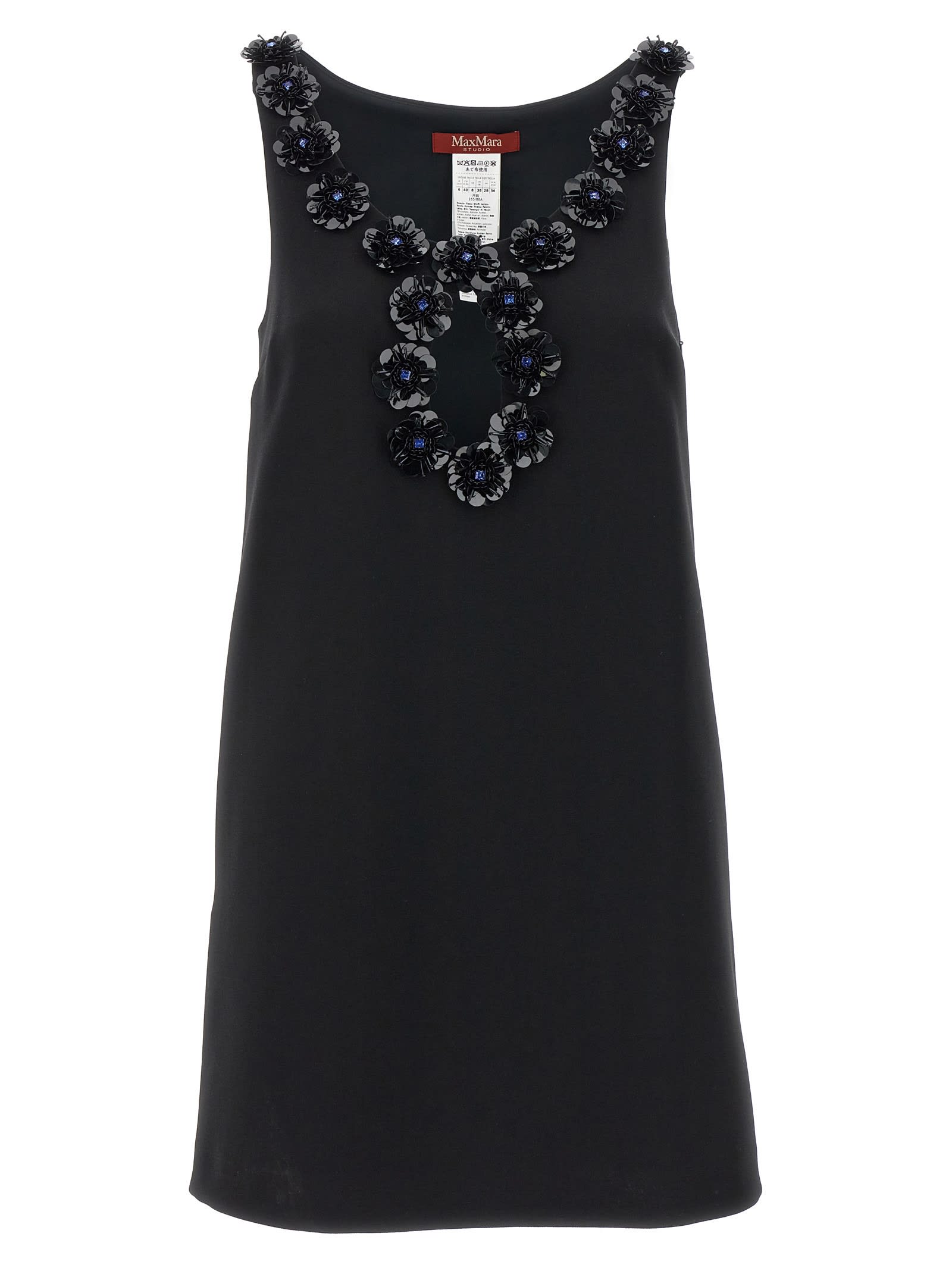 Max Mara Delis Mini Dress In Black