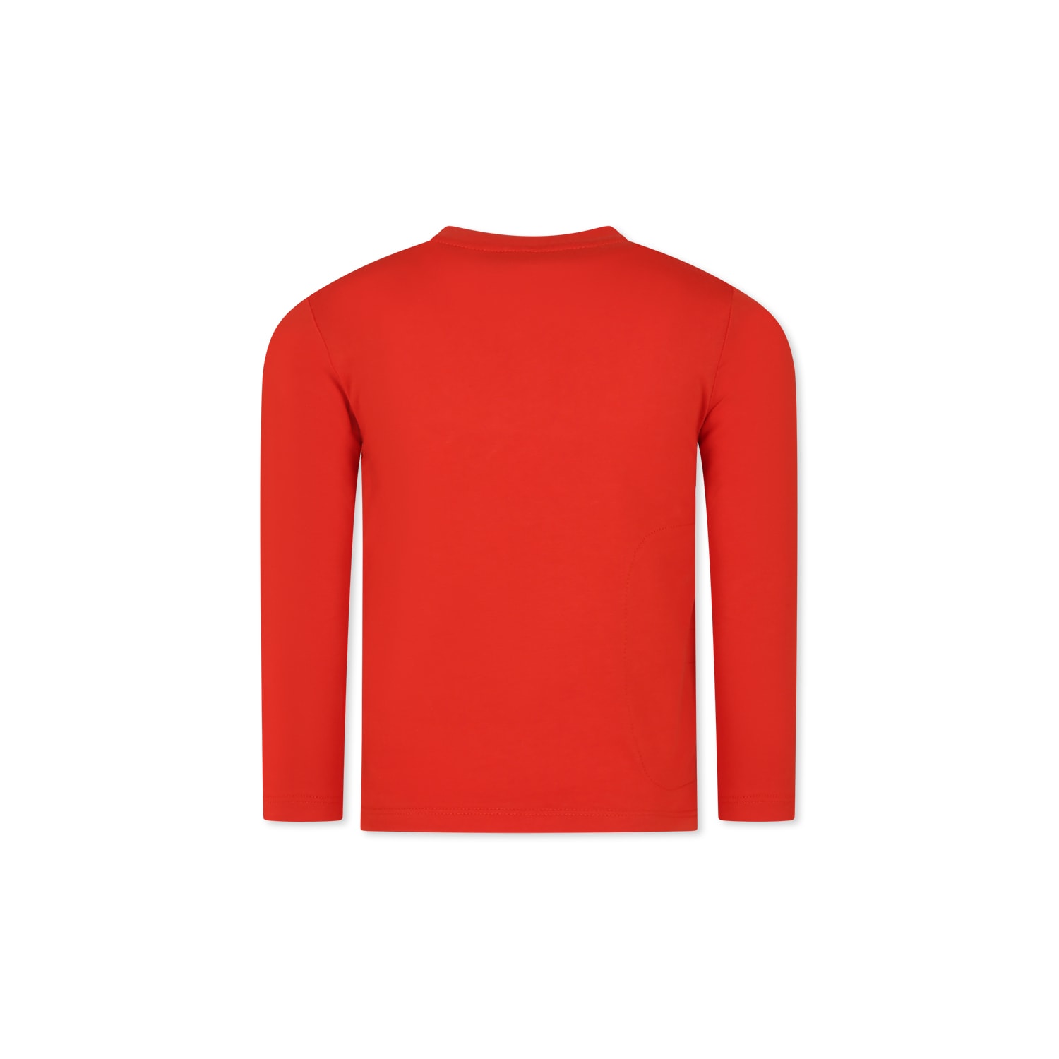 Stella Mccartney Red T-shirt For Kids With Snowman Print In Red