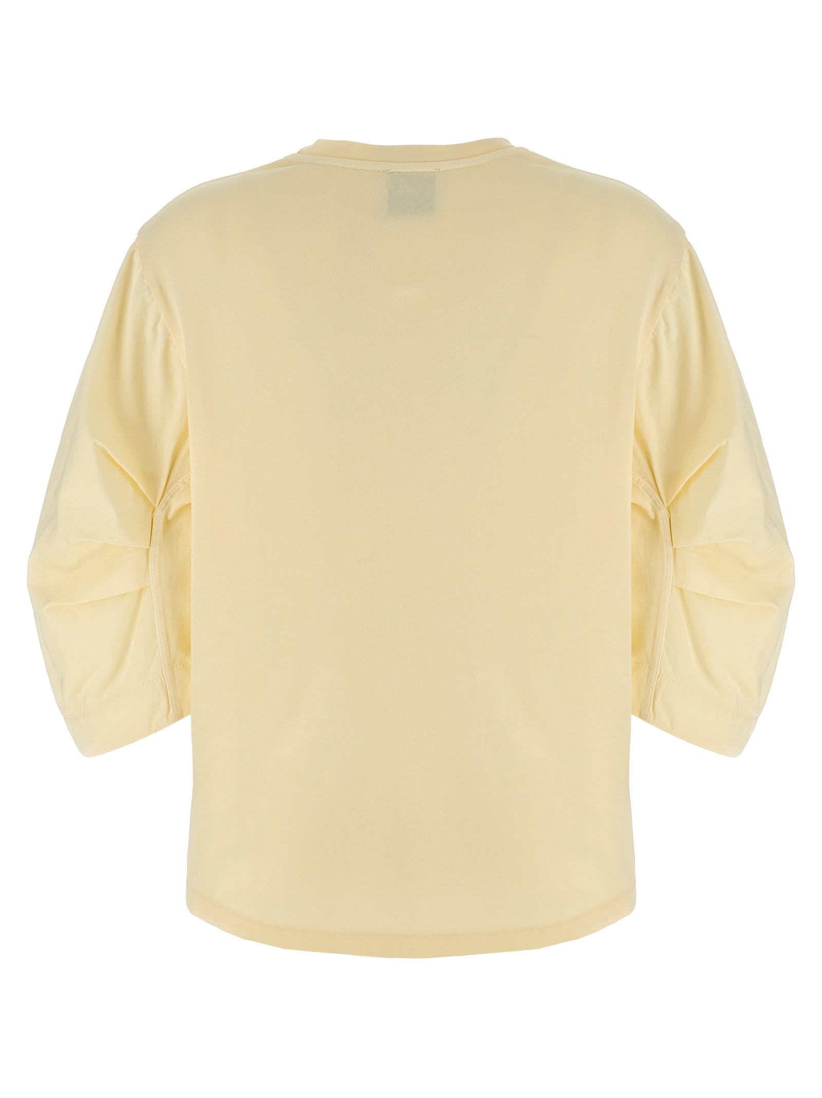 Nude Relaxed-fit Cotton T-shirt With Crinkled Sleeves In Neutral