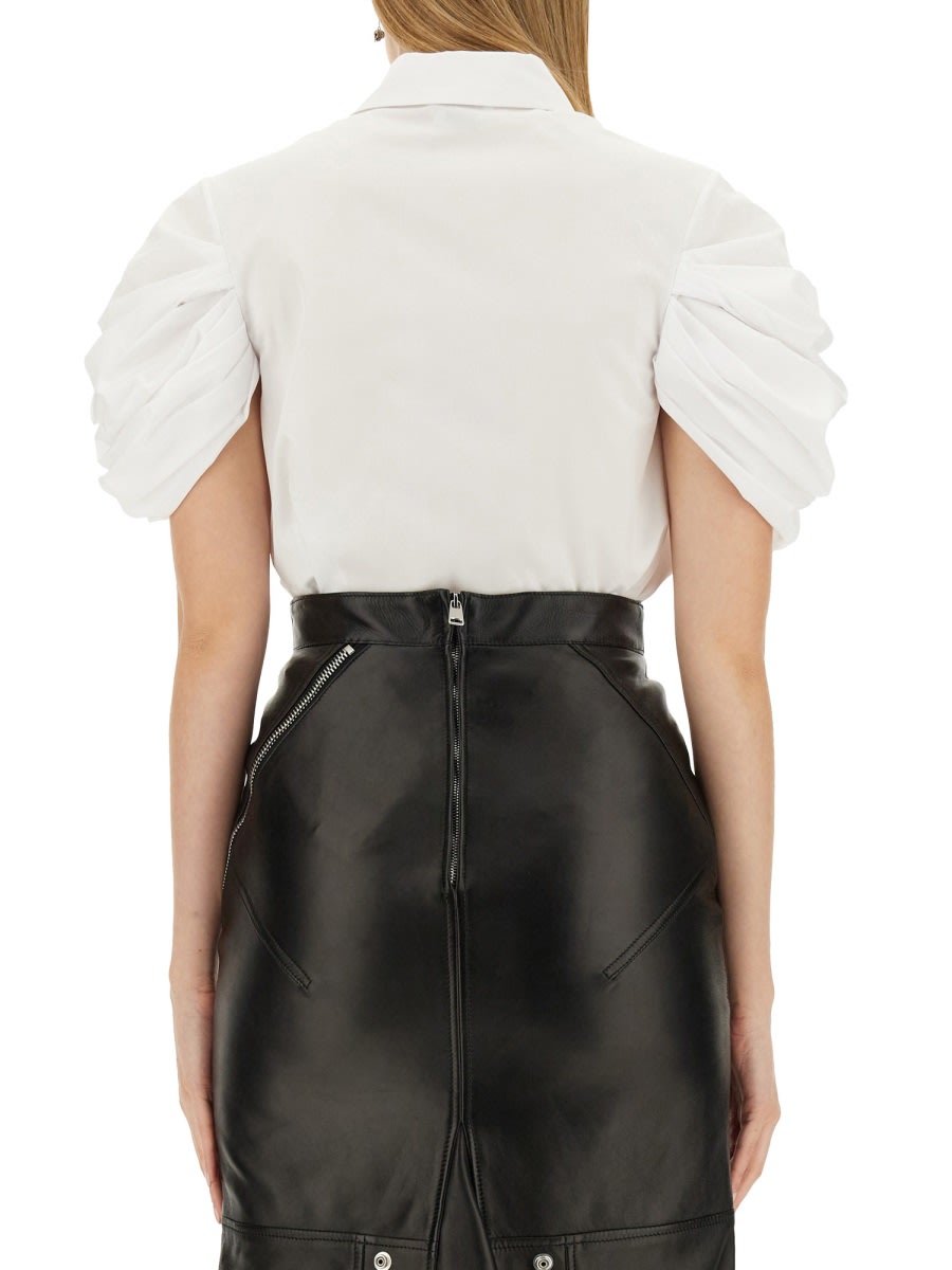 Shop Alexander Mcqueen Shirt With Knot Sleeve In White