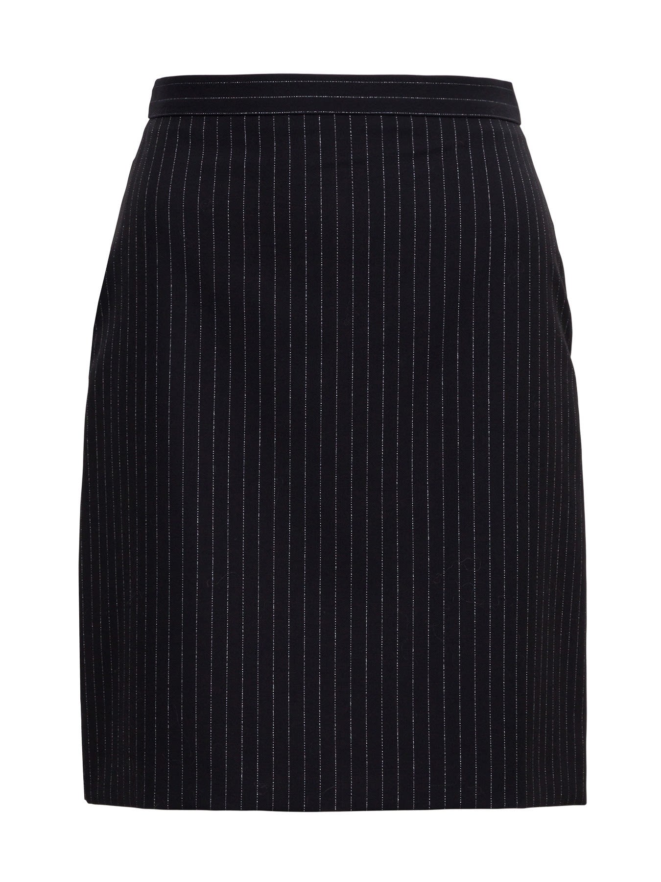 Alexander McQueen Lurex Pinstriped Skirt In Wool