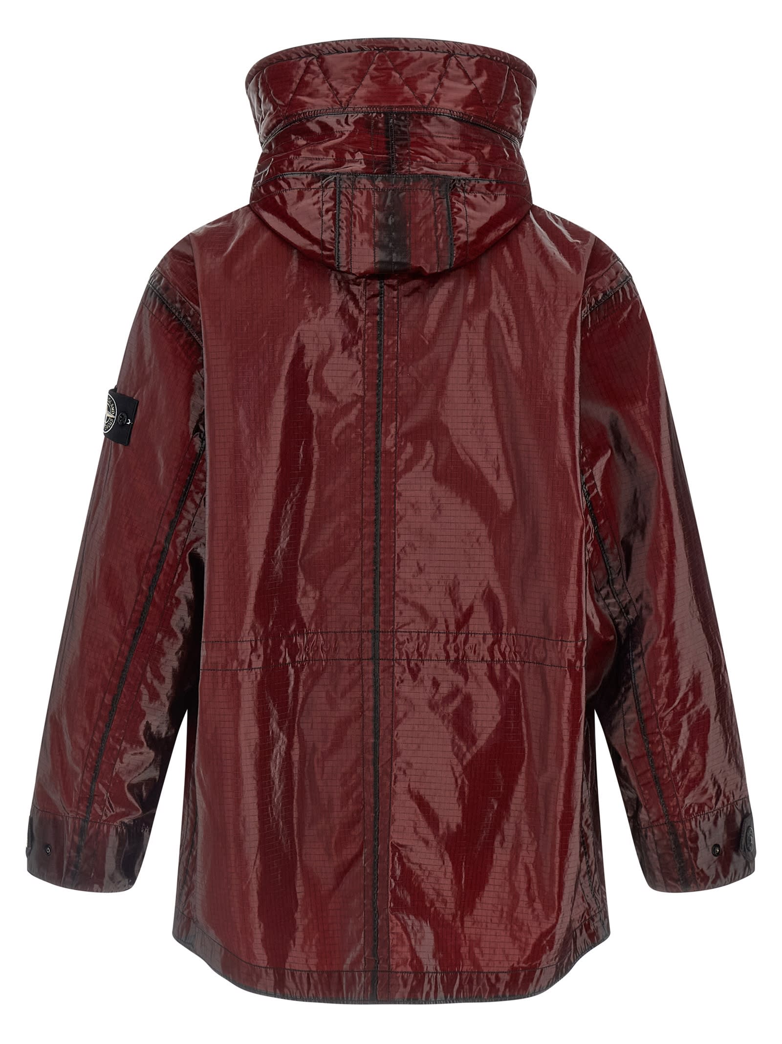 Stone Island 4100079 Uneven Ripstop Prismatico Puffer Jackets Bordeaux In Burgundy