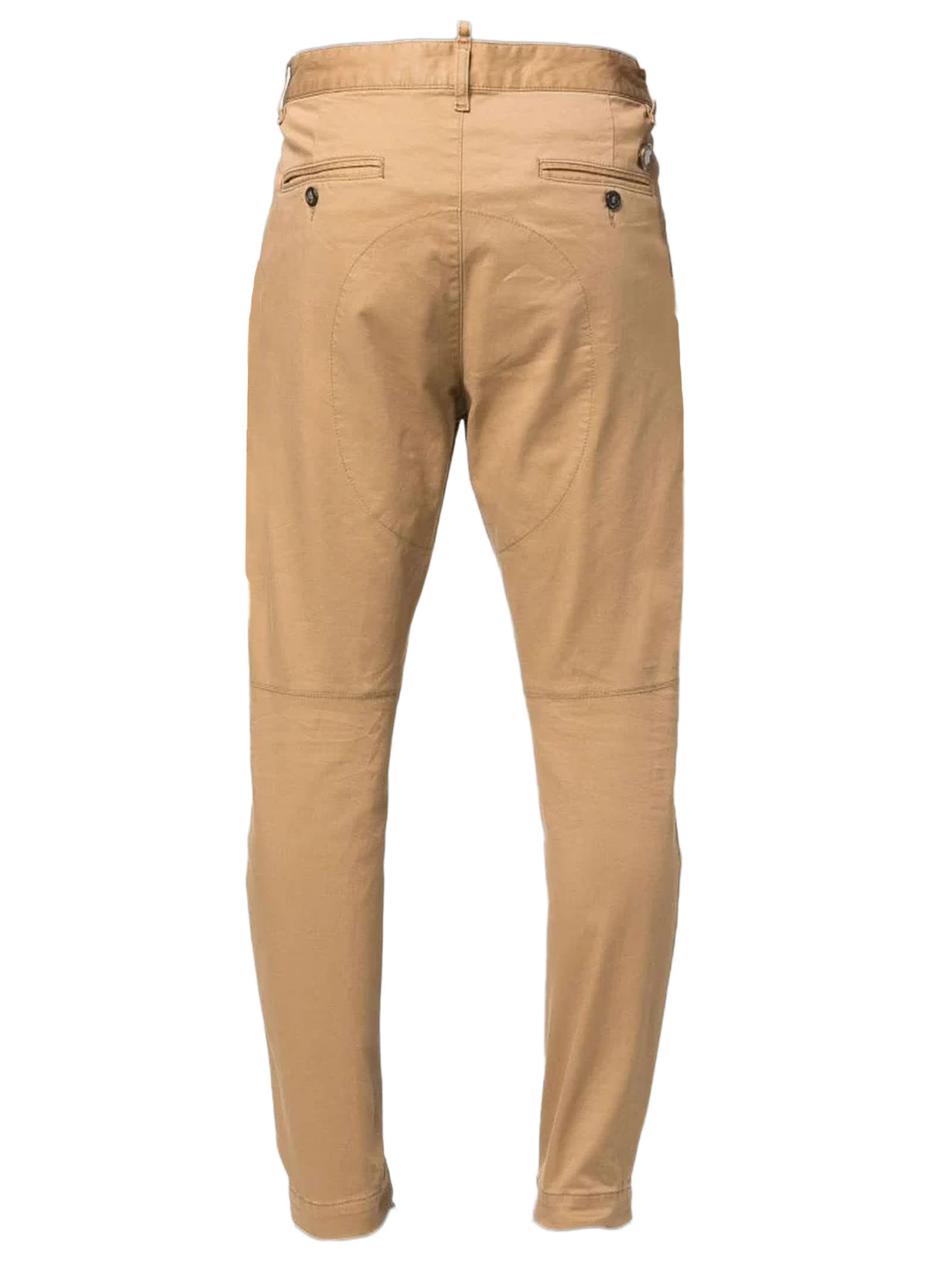 Dsquared2 Men's Comfortable Cotton Blend Trousers In Beige