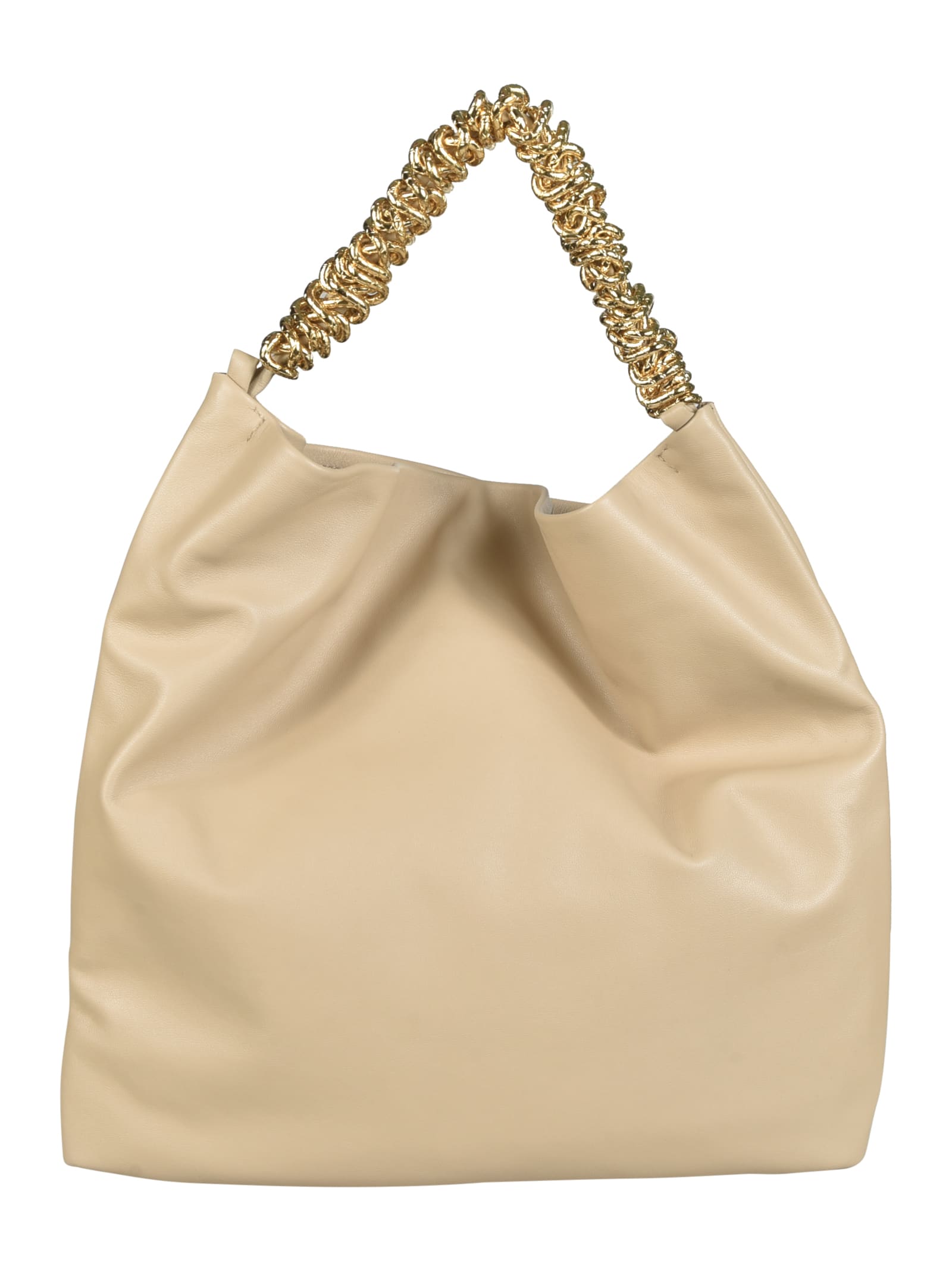 Shop Orciani Chain Strap Shoulder Bag In Ivory