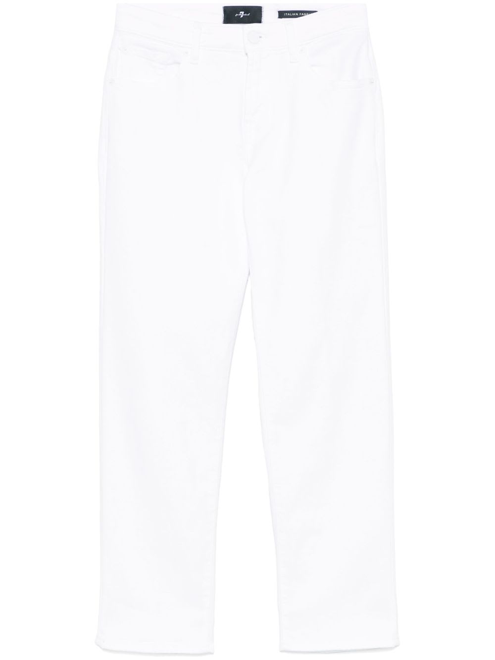 7 For All Mankind Calie Straight Denim Jeans In White