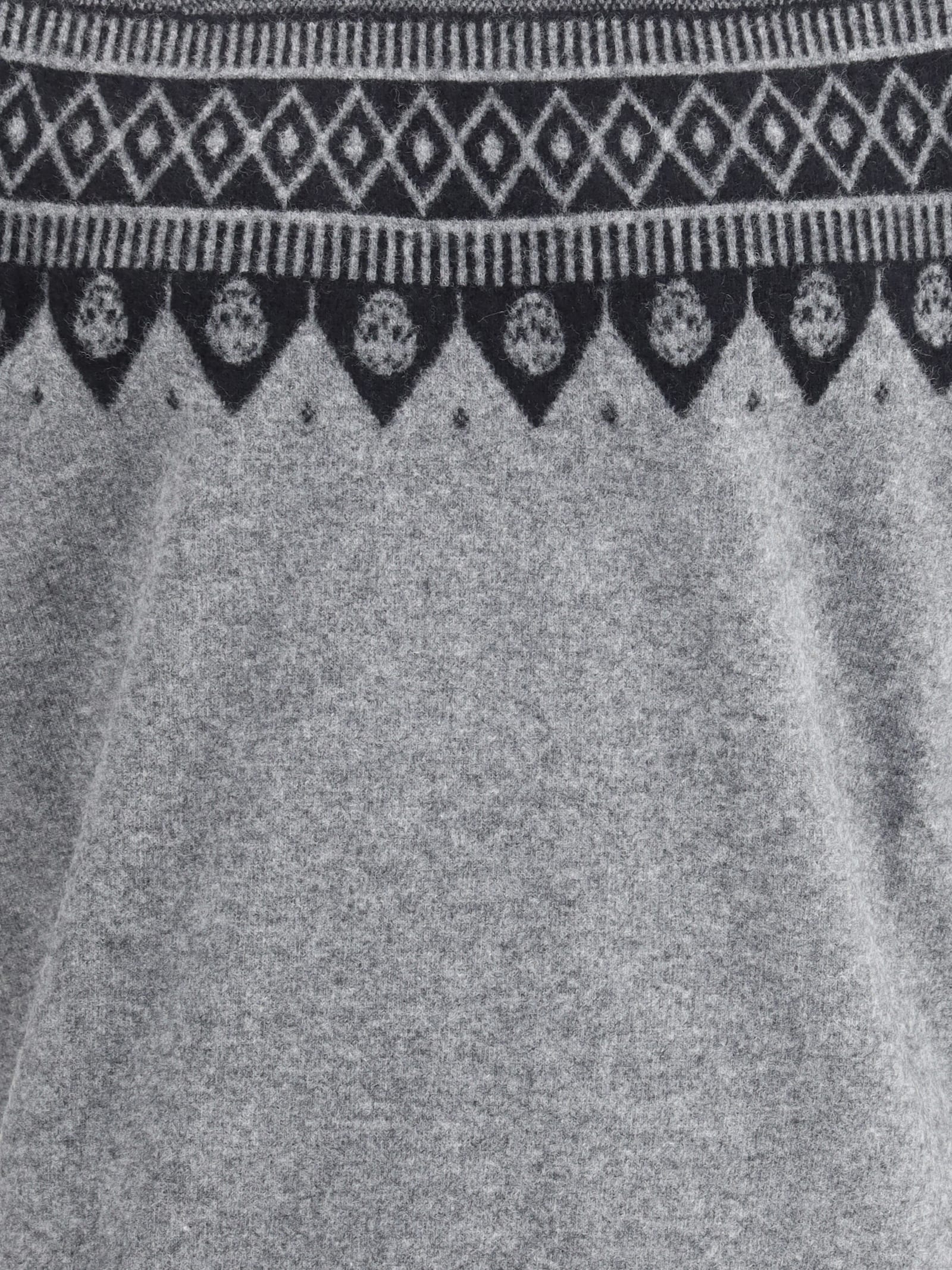 Alexander Mcqueen Mcqueen Skull Fair Isle Wool Crewneck Sweater In Gray