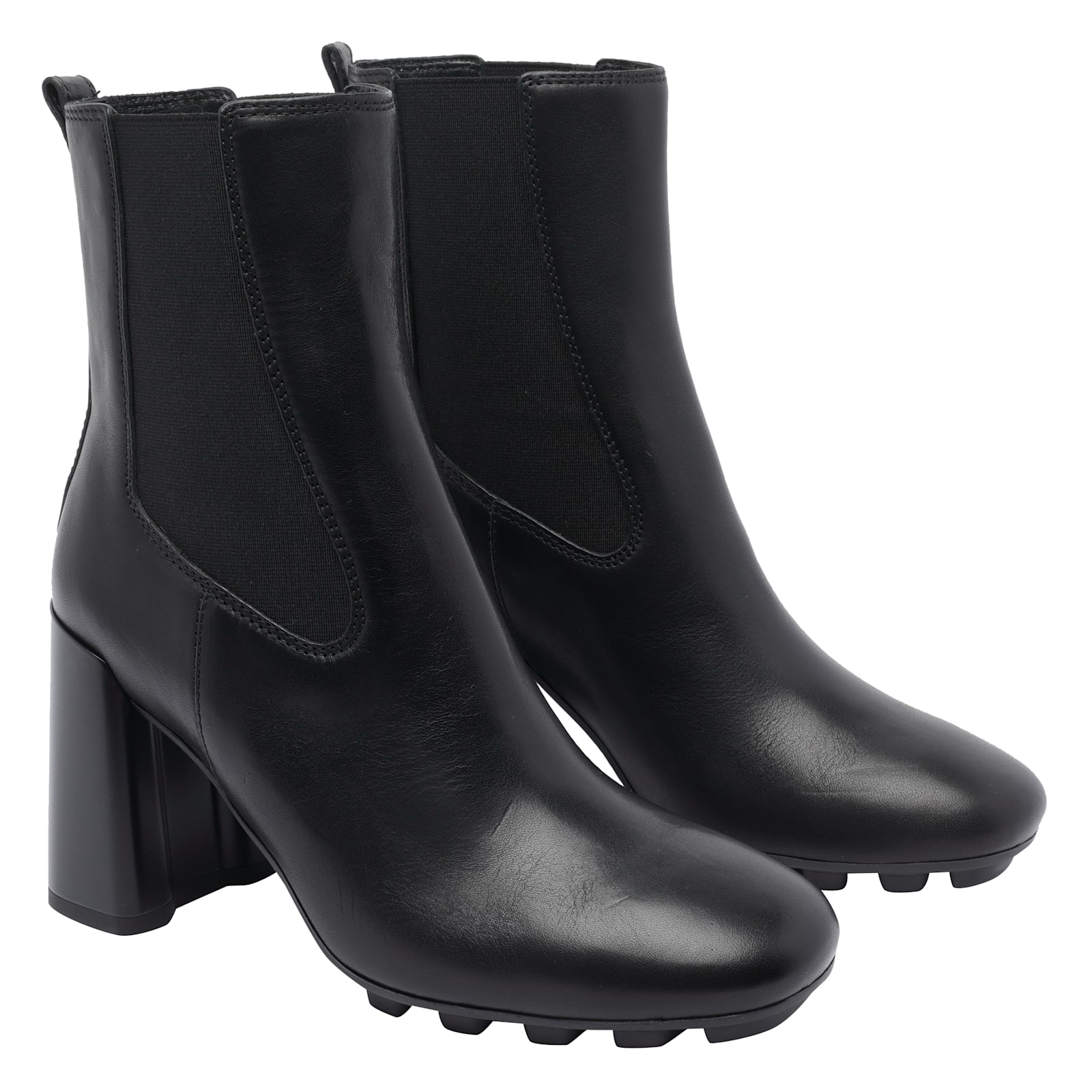 Hogan Pump Booties With Block Heel And Elastic Side Panels In Black