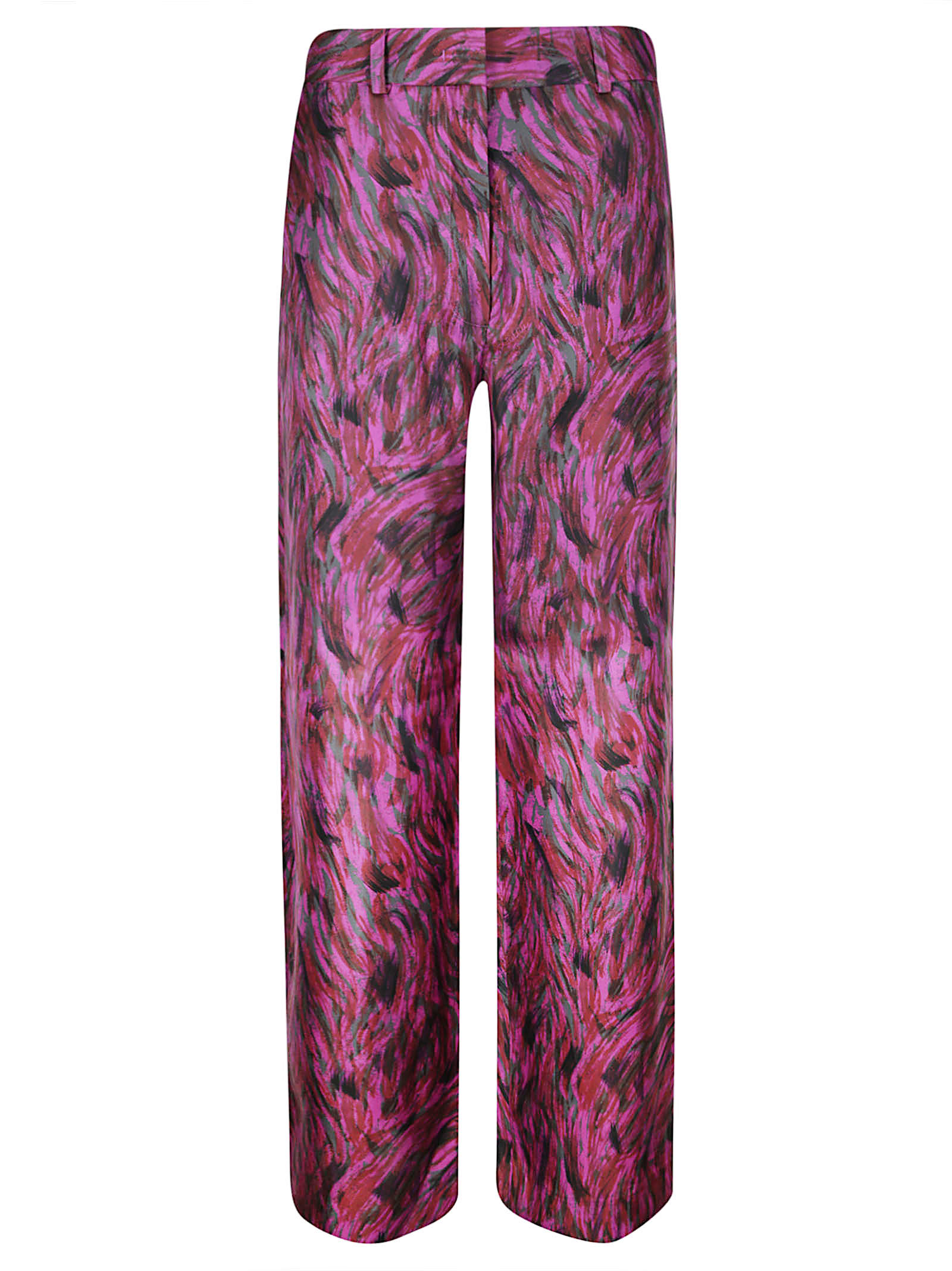 Shop Lanvin Pantalon Large Imprimé Fourrure In Fuchsia