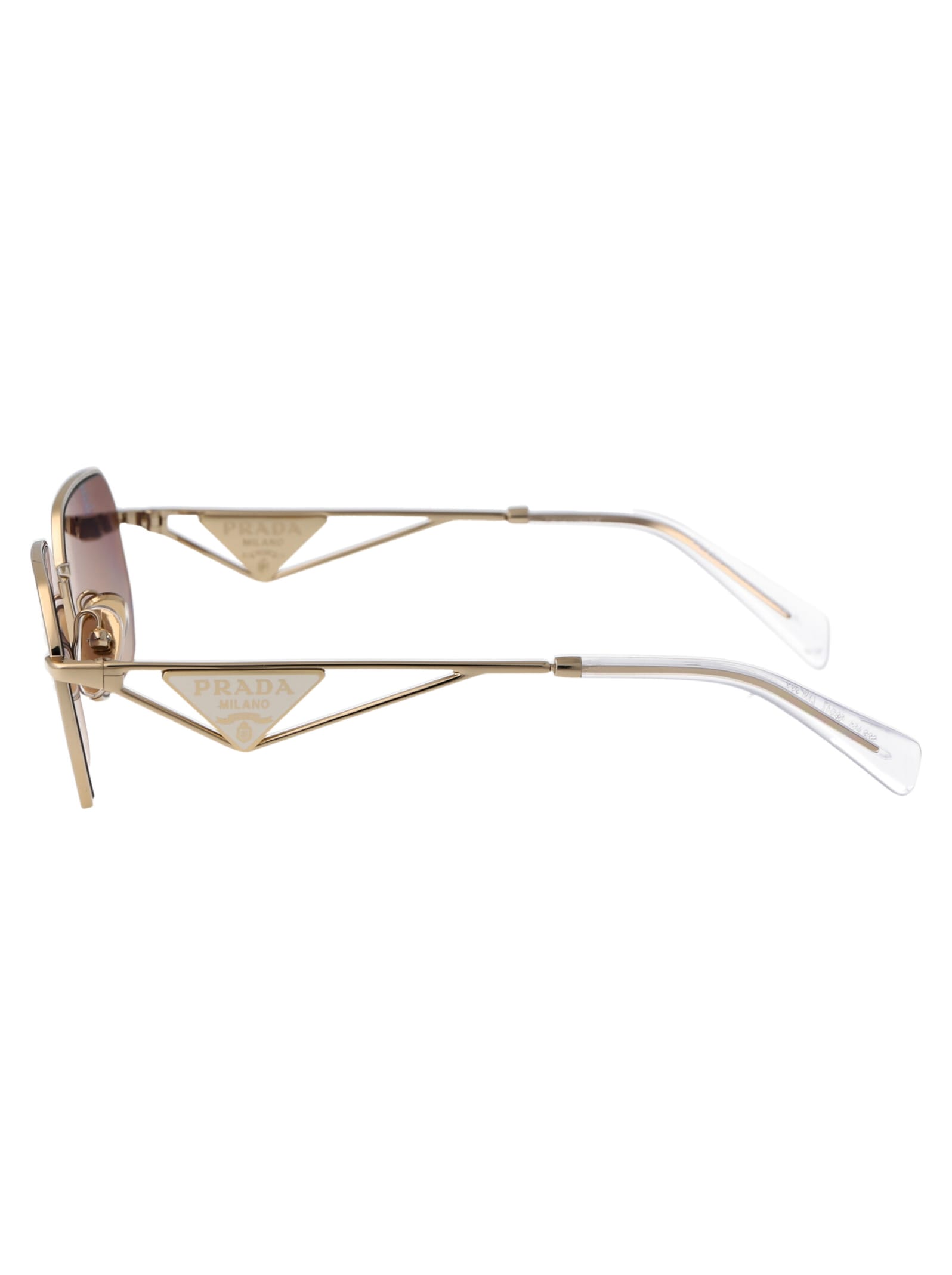 Shop Prada 0pr A51s Sunglasses In Zvn30c Pale Gold