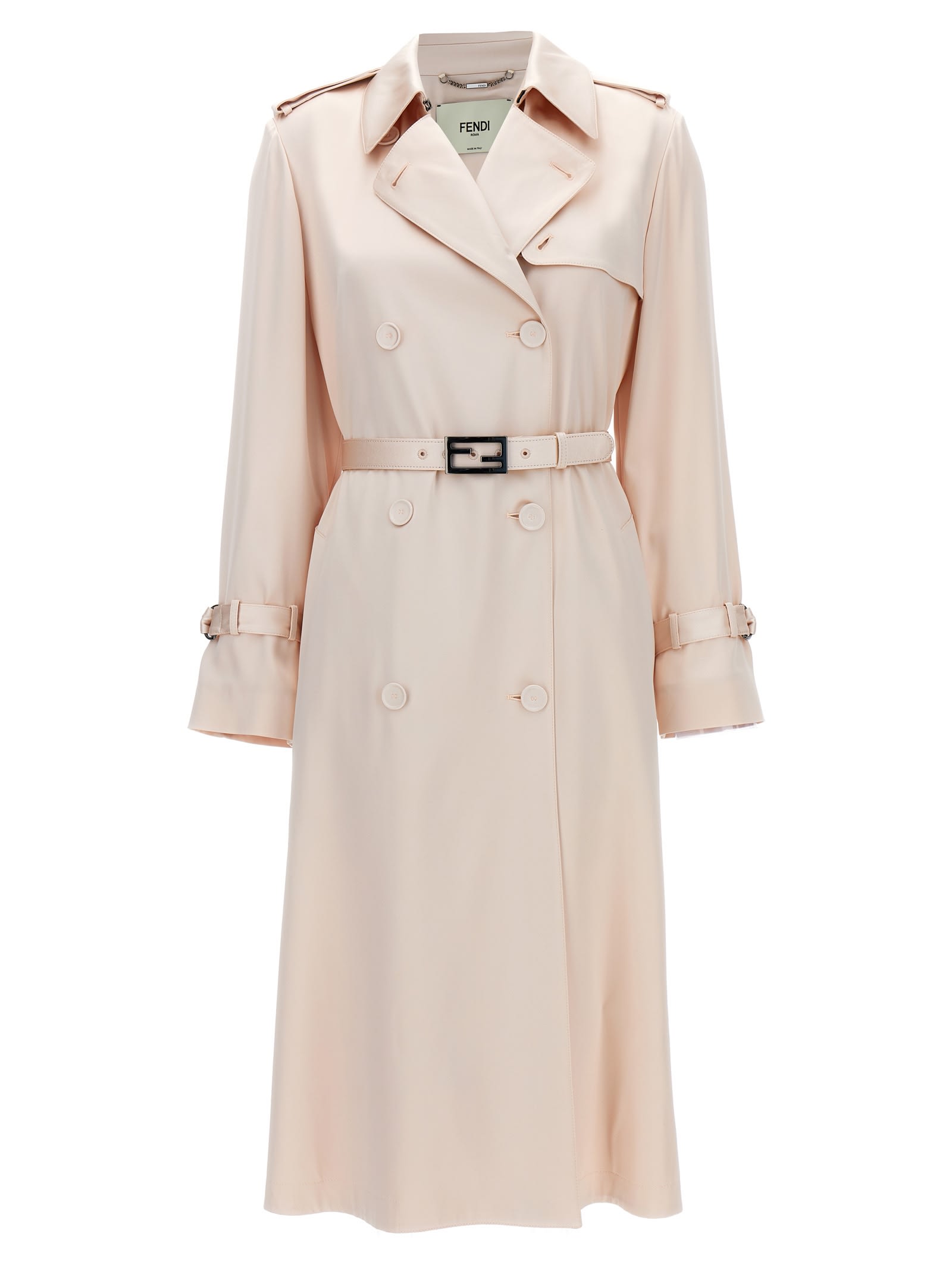 Double-breasted Silk Trench Coat