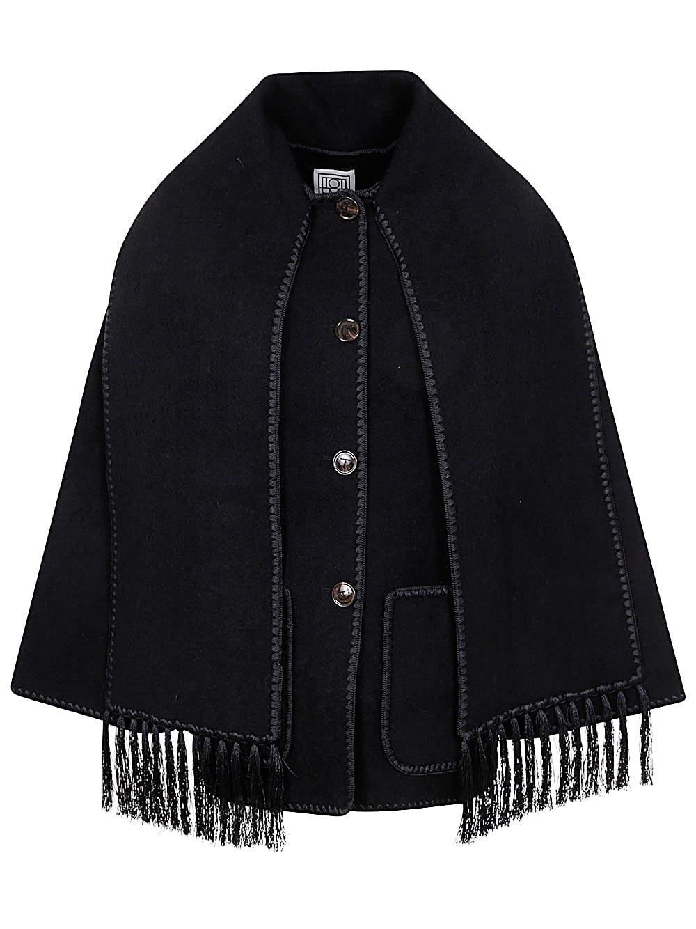 Shop Totême Embroidered Scarf Jacket In Black