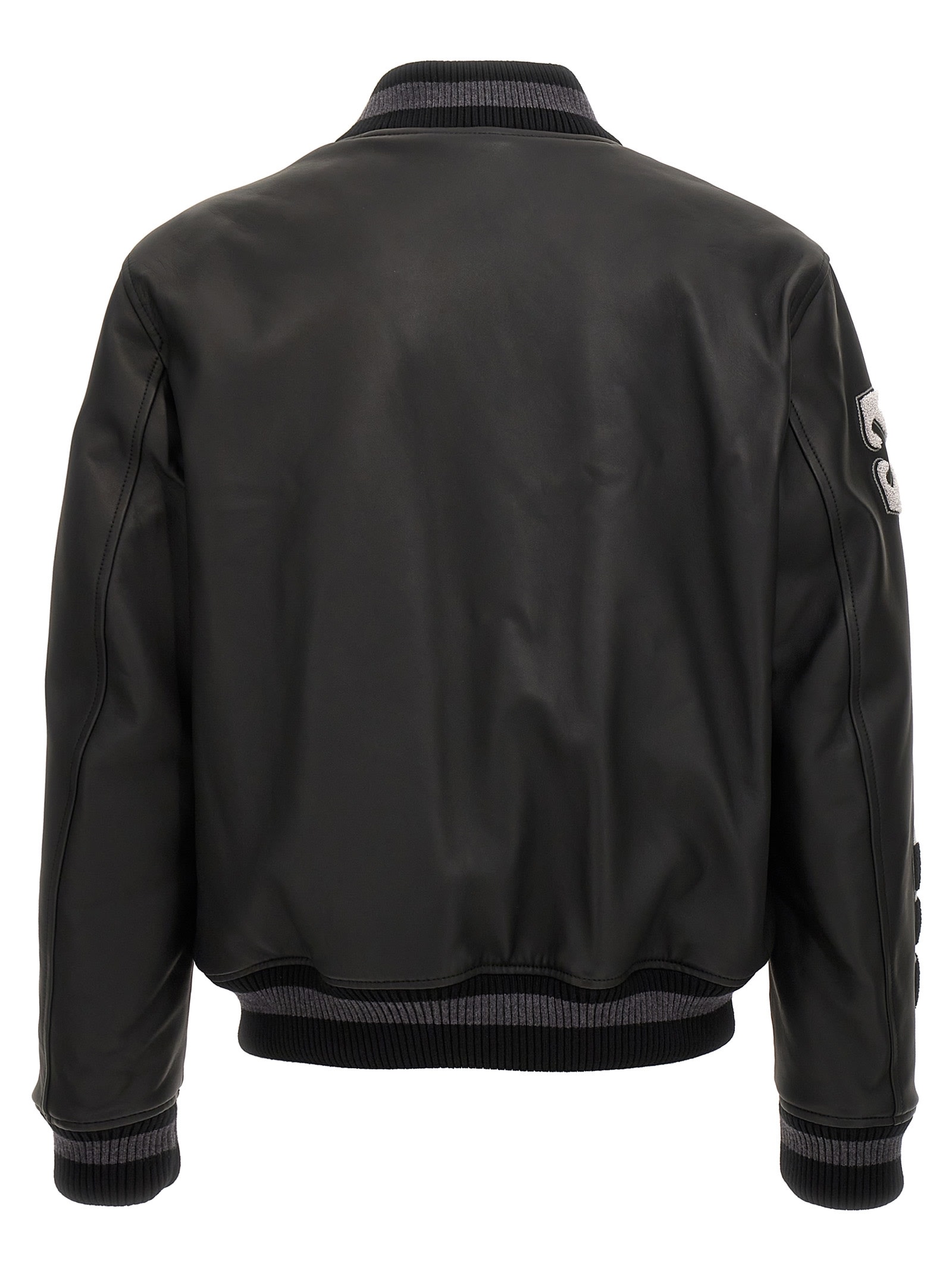 Shop Off-white Varsity Bomber Jacket In Black