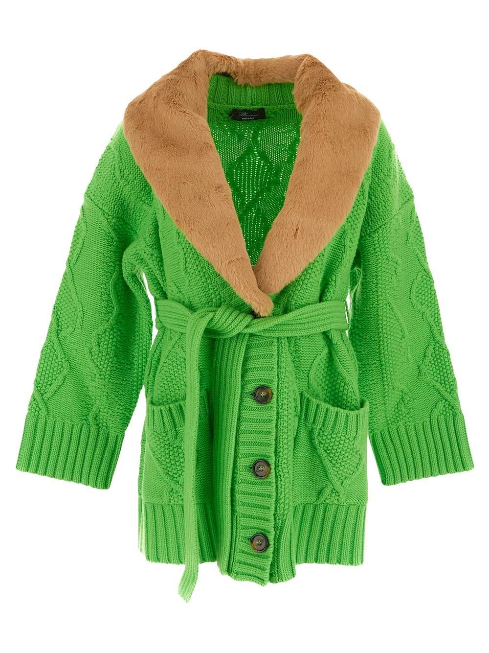 Blumarine Green Knitted Cardigan