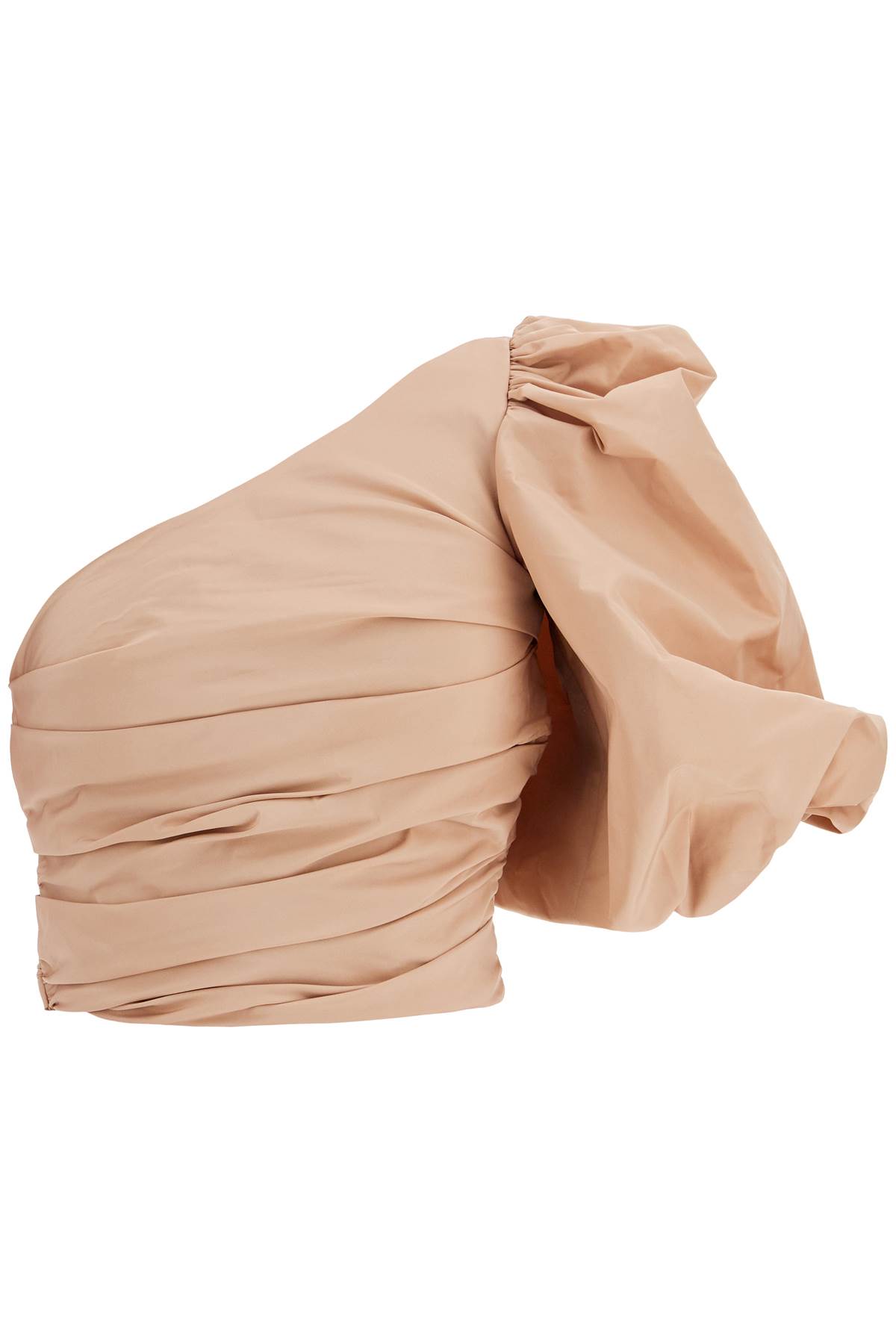 Pinko Asymmetrical One-shoulder Taffeta Top In Cameo Pink In Pink