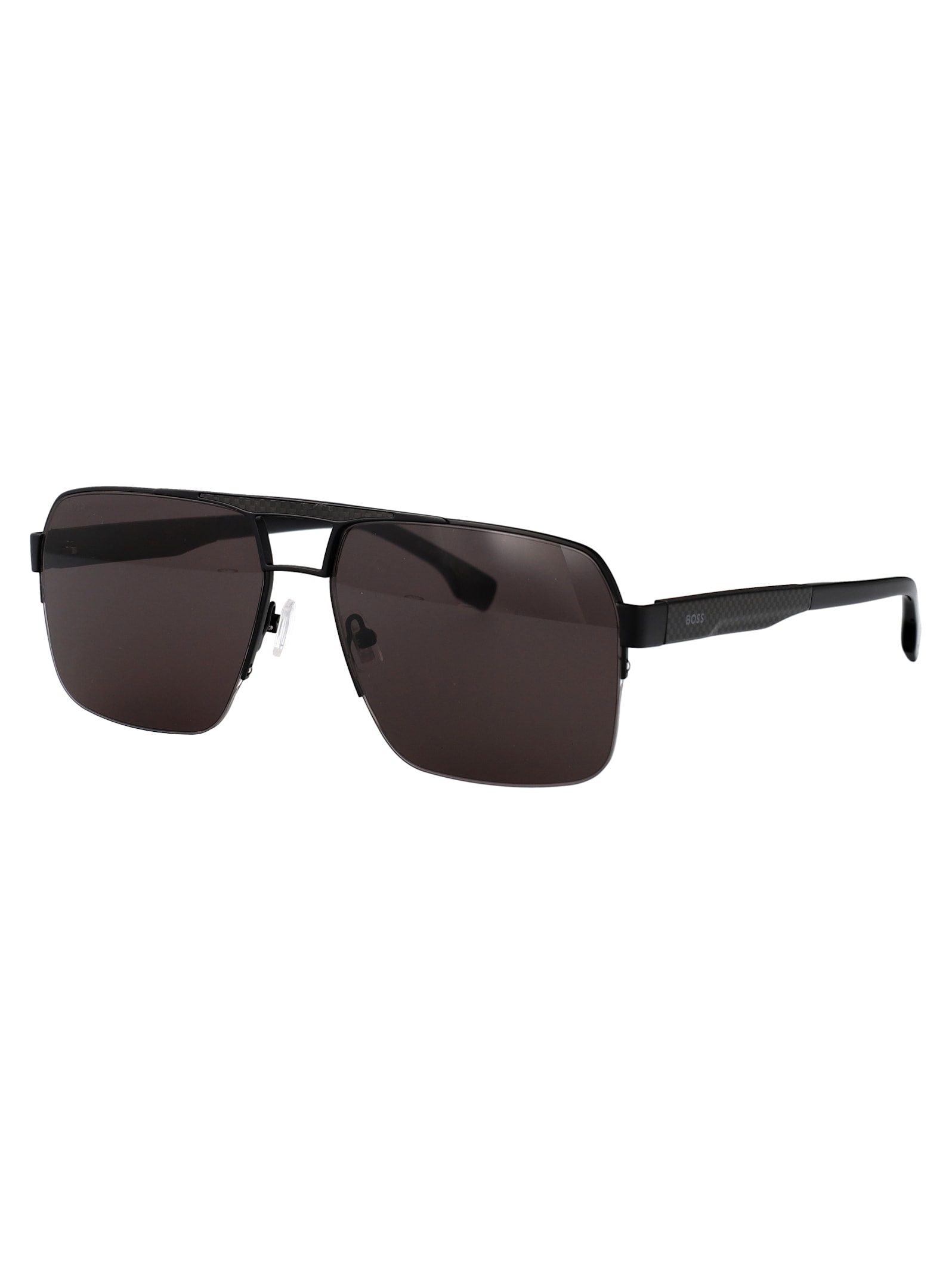 Hugo Boss Boss Matte Black Stainless Steel Sunglasses In Black