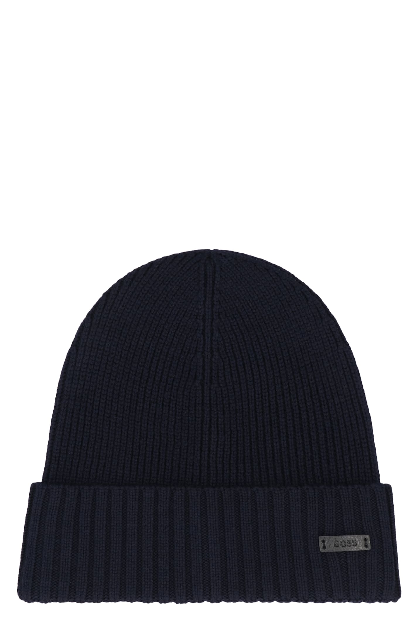 Hugo Boss Beret Made Of Virgin Wool With Logo In Black