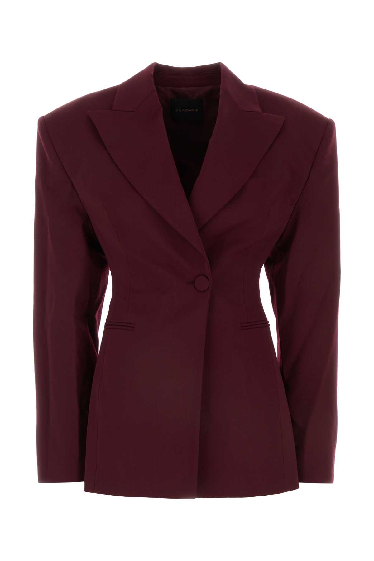 Shop The Andamane Burgundy Stretch Polyester Blend Ottavia Blazer In Cabernet