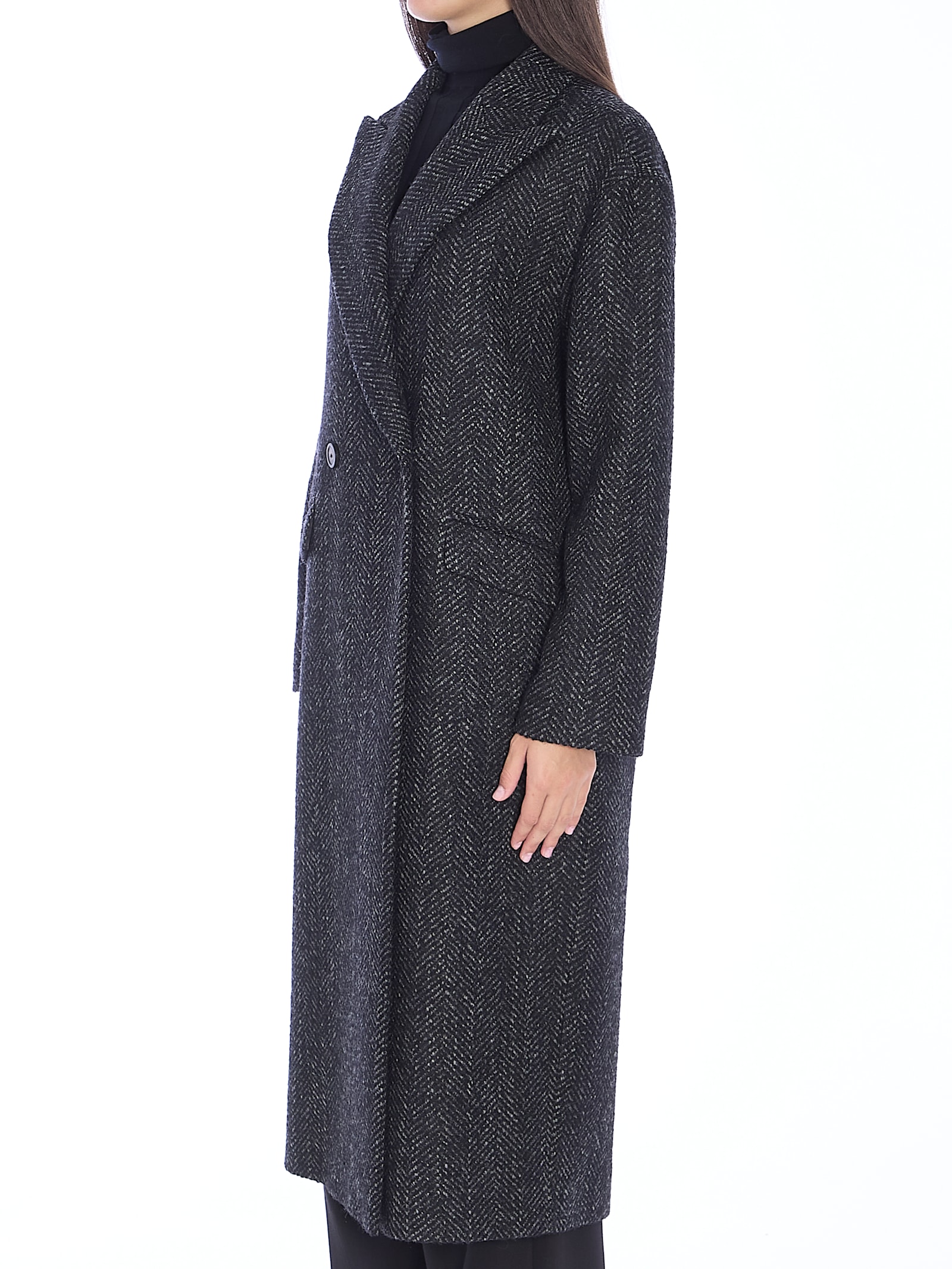 Shop Tagliatore Double-breasted Coat In Grey