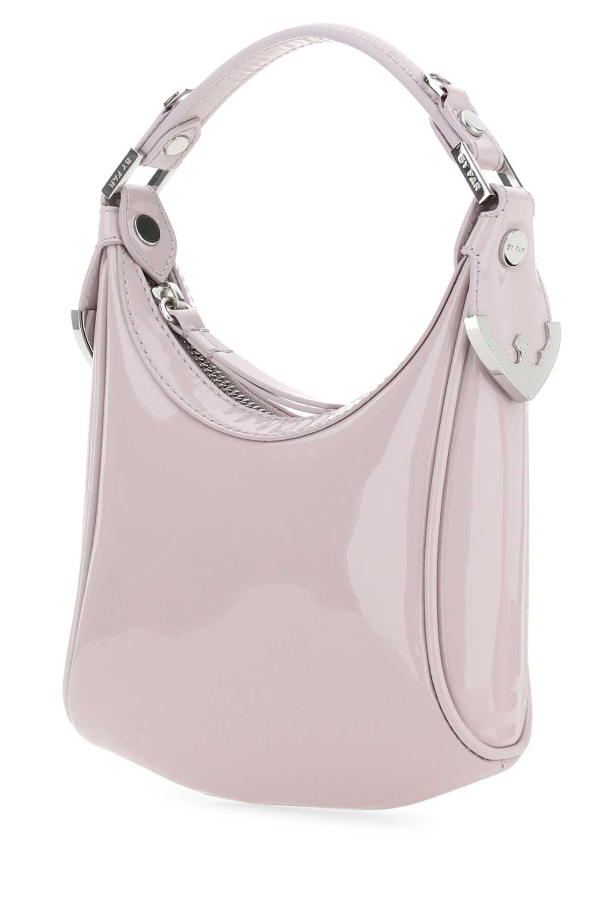 Shop By Far Lilac Leather Cosmo Handbag In Grey