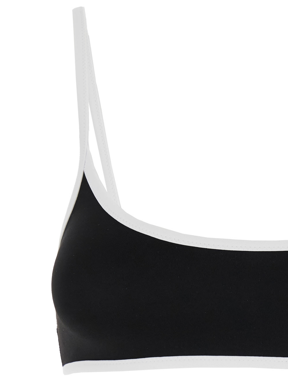 Shop Anjuna Black Two-piece Bikini With Contrasting Trim In Stretch Polyamide Woman In White