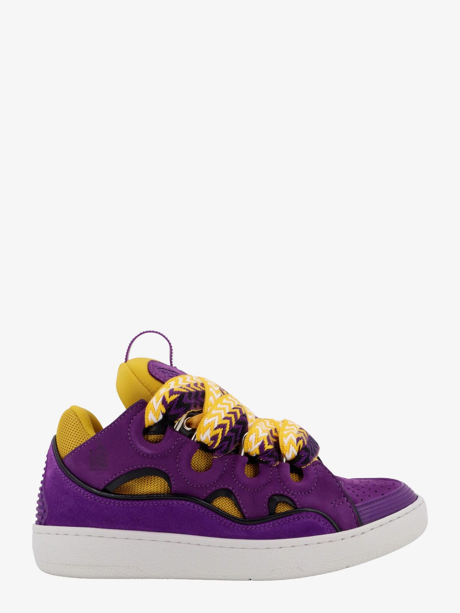 Shop Lanvin Curb Light Suede Sneakers In Yellow