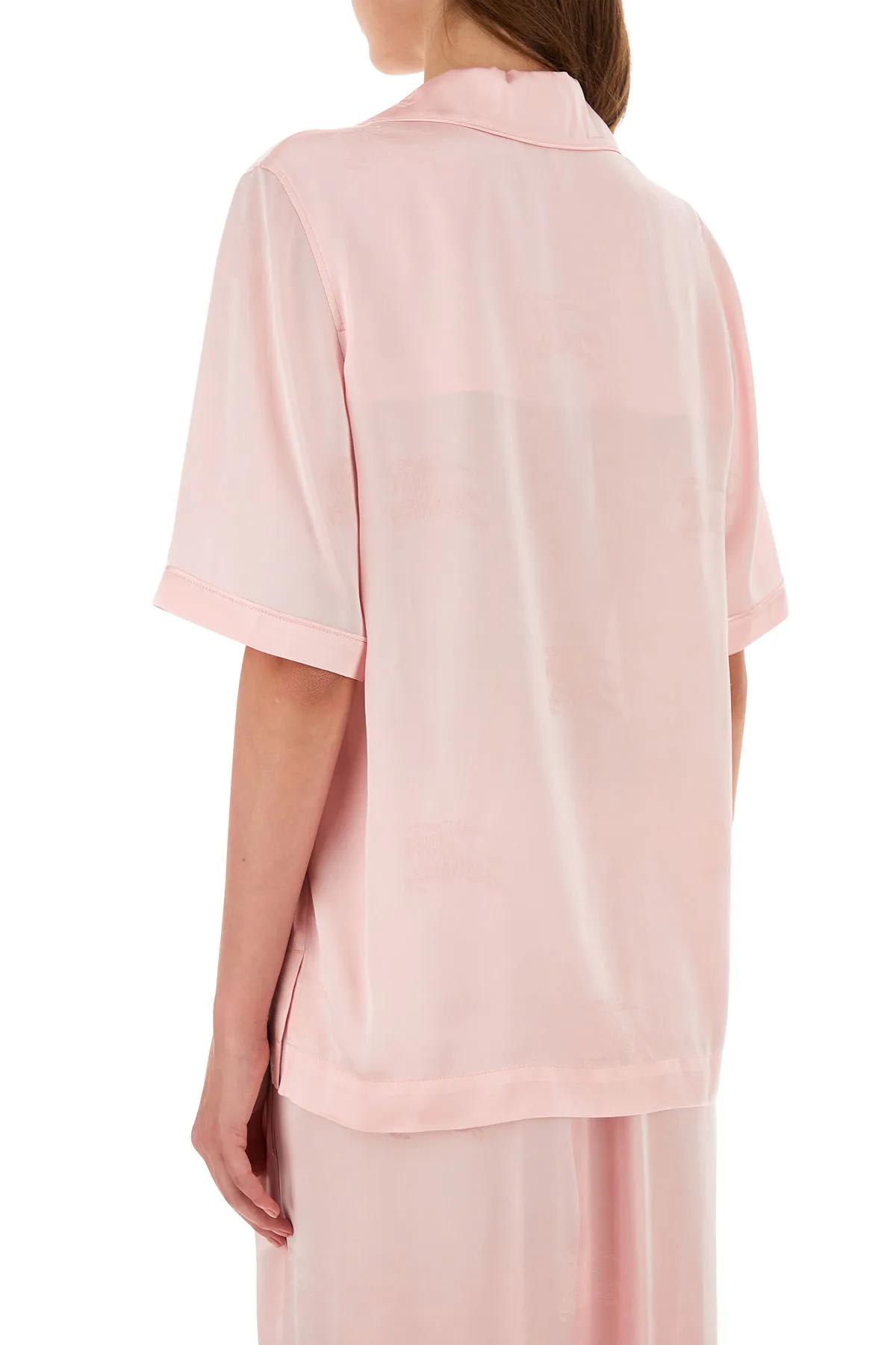 Burberry Ekd Jacquard Silk Pyjama Shirt In Pink