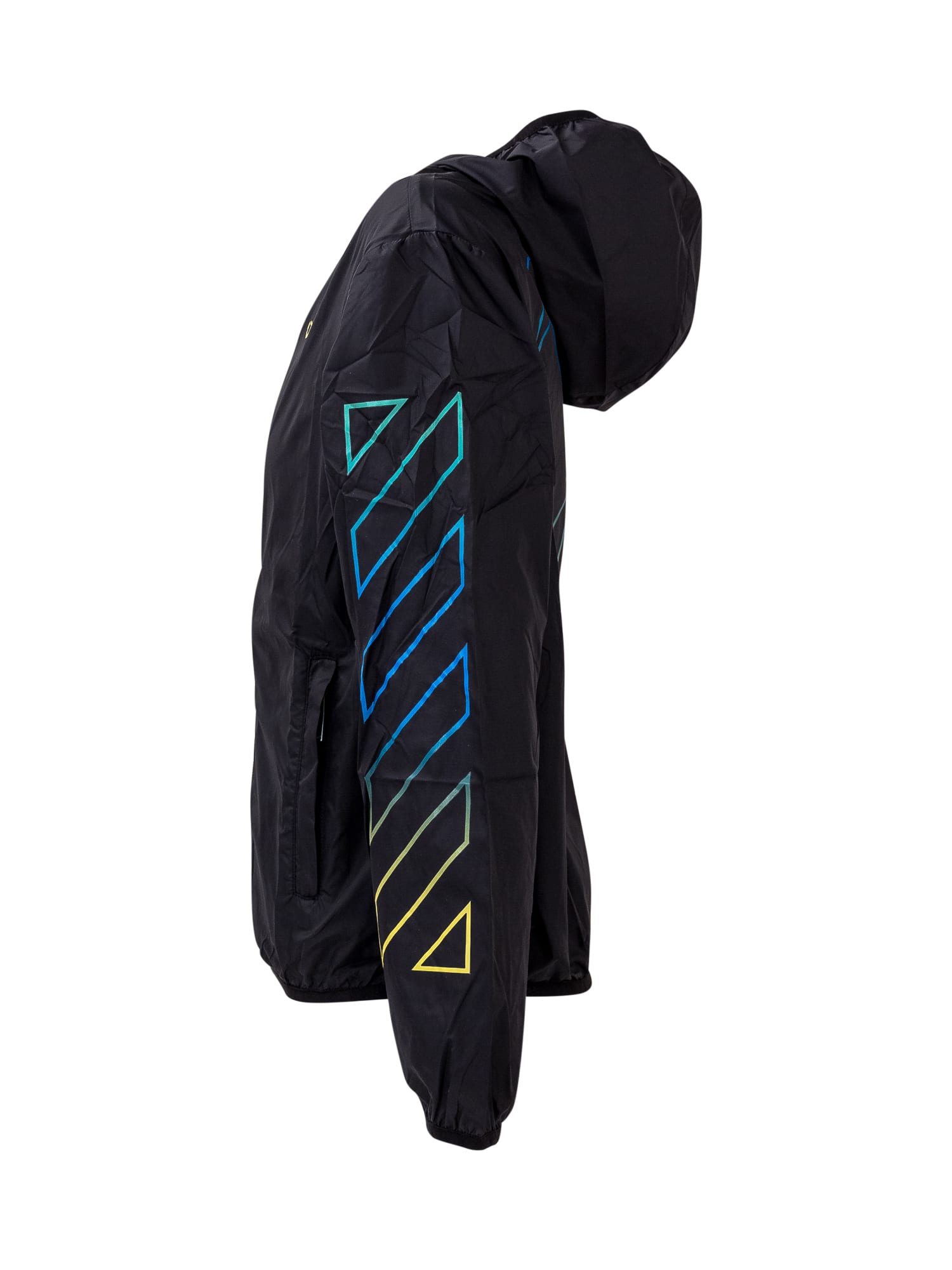 Shop Off-white Arrow Rainbow Jacket In Black Multicolor