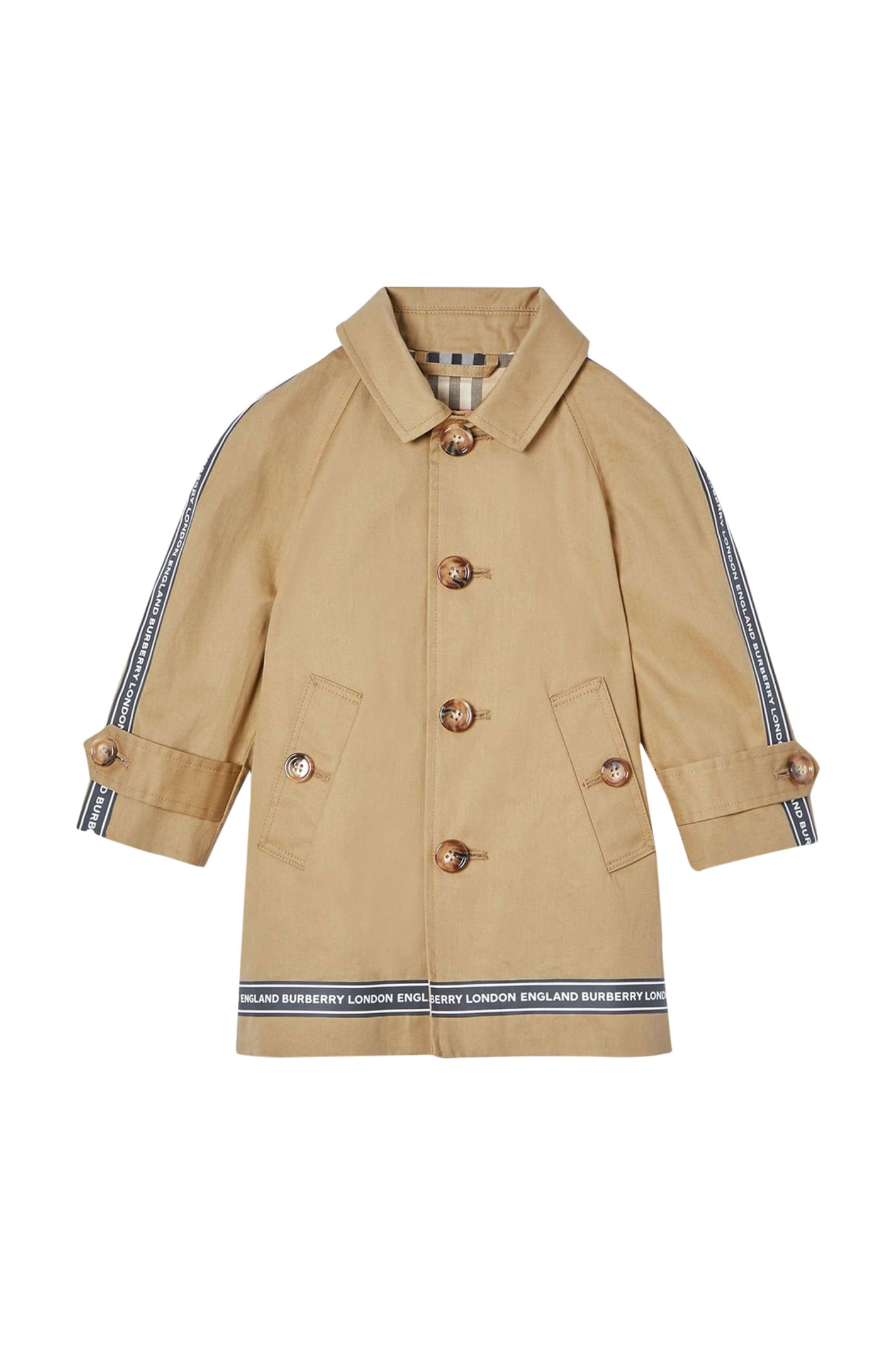BURBERRY KIDS COAT WITH APPLICATIONS,11241142