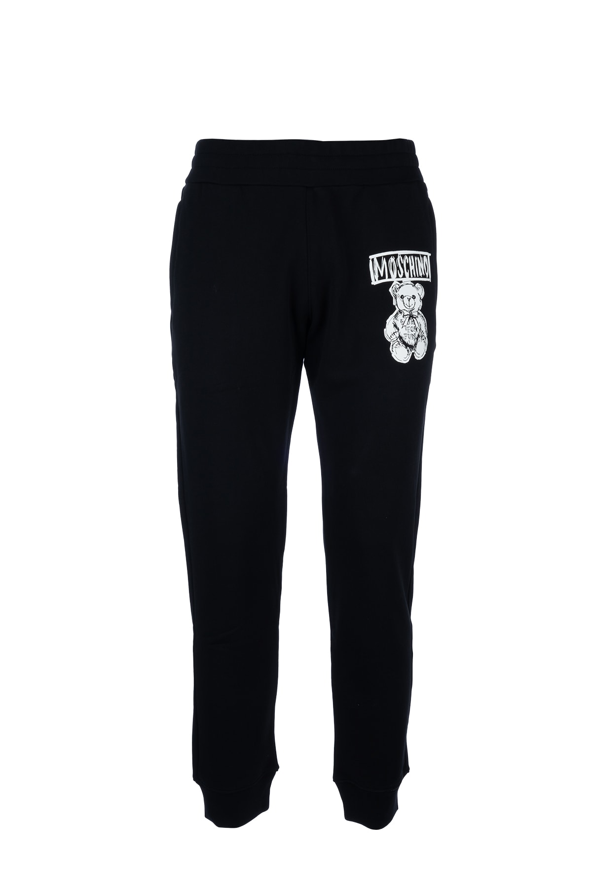 Shop Moschino Pantaloni In Fantasia Nero