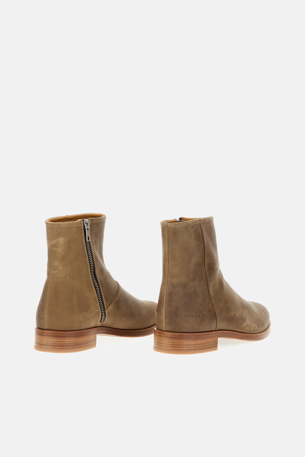 Common Projects Zipper Boot In Waxed Suede In Brown