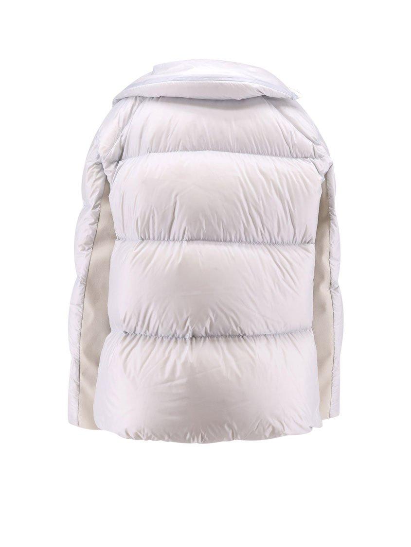 Sacai Padded Nylon Jacket With Wool Inserts In Grey