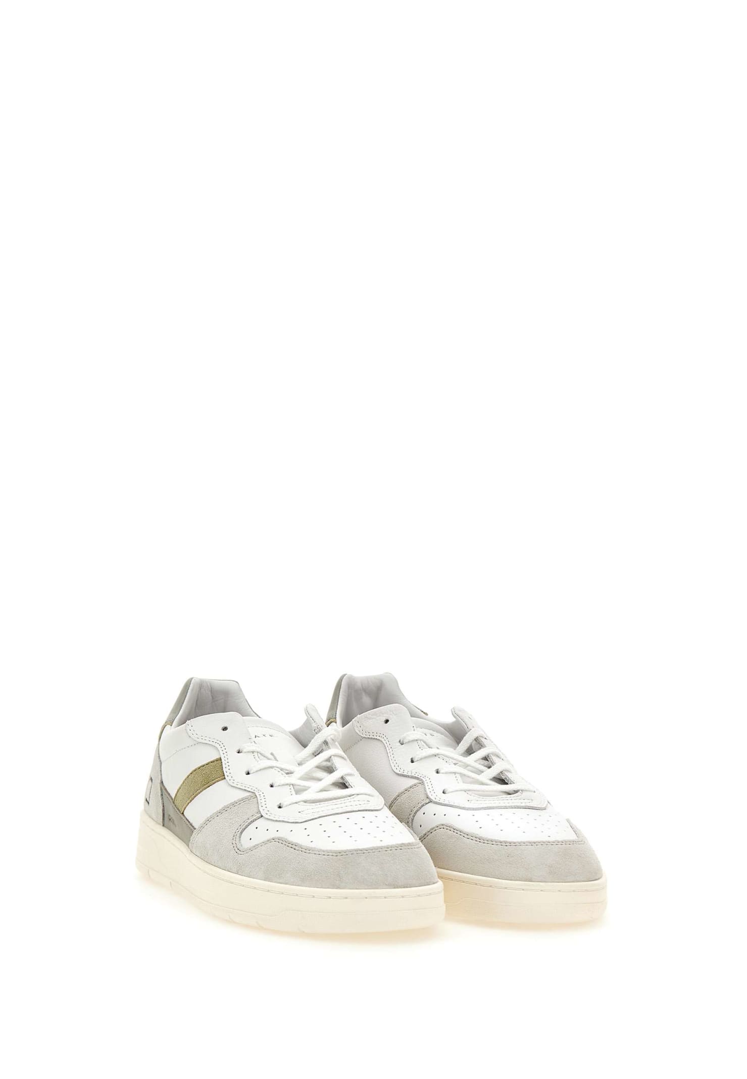 Shop Date Court 2.0 Vintage Leather Sneakers In White