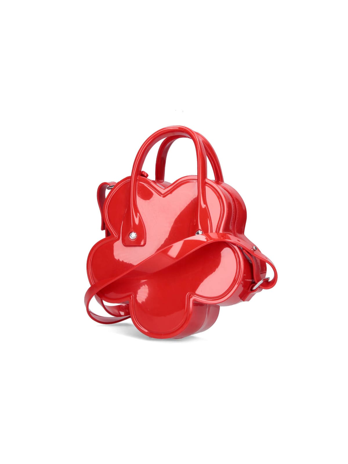 Comme Des Garçons Floral Shoulder Bag Detachable Strap In Red