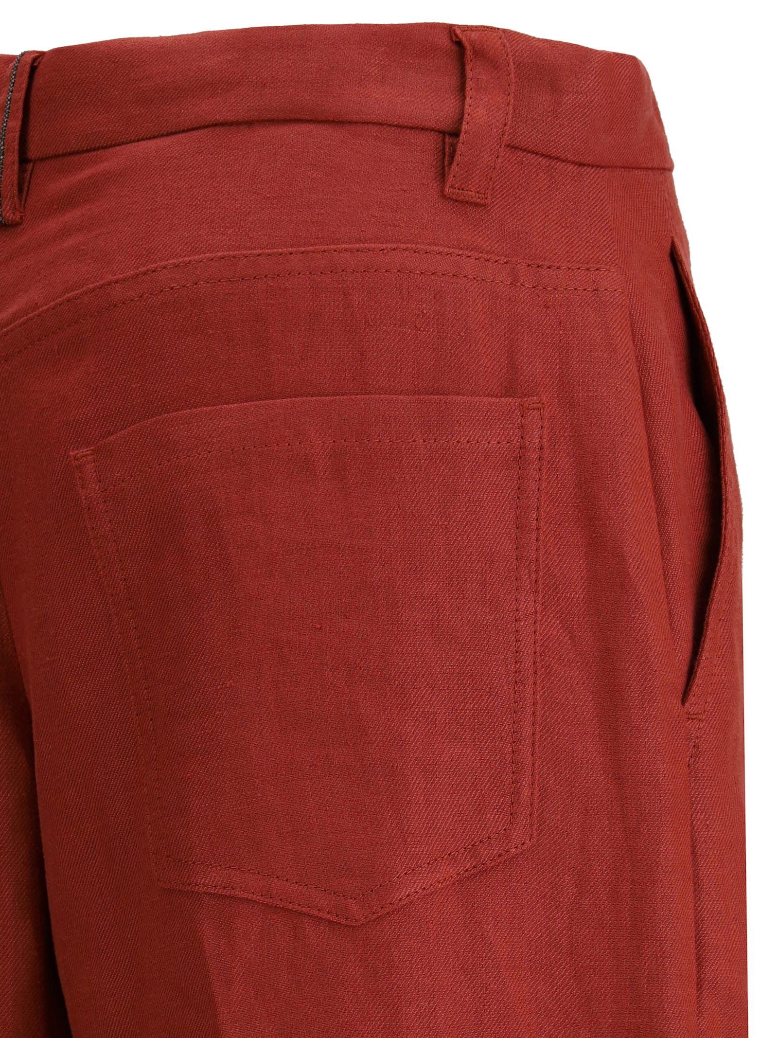 Shop Brunello Cucinelli Linen Palazzo Pants
