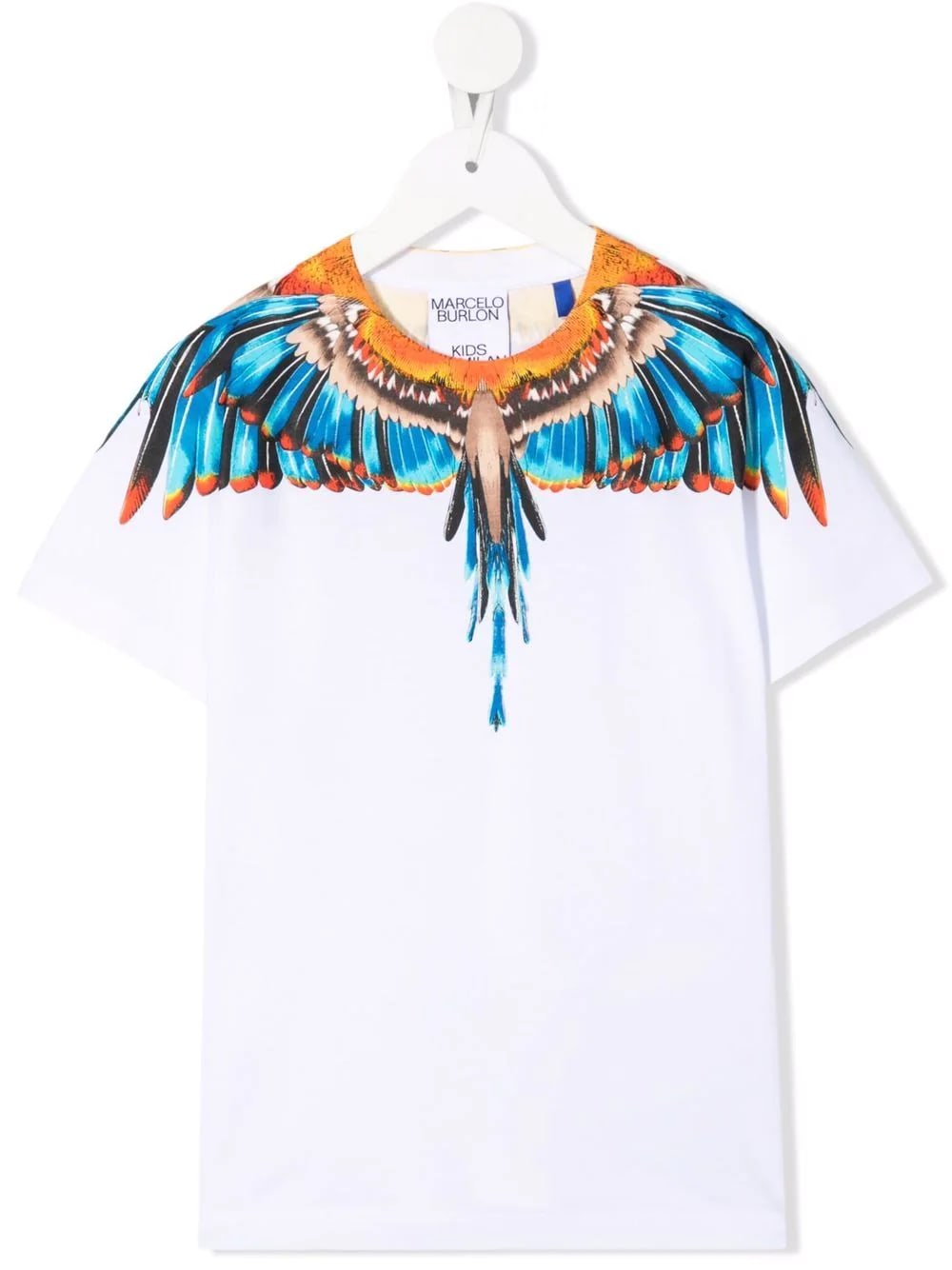Marcelo Burlon Kids White And Blue Grizzly Wings T-shirt