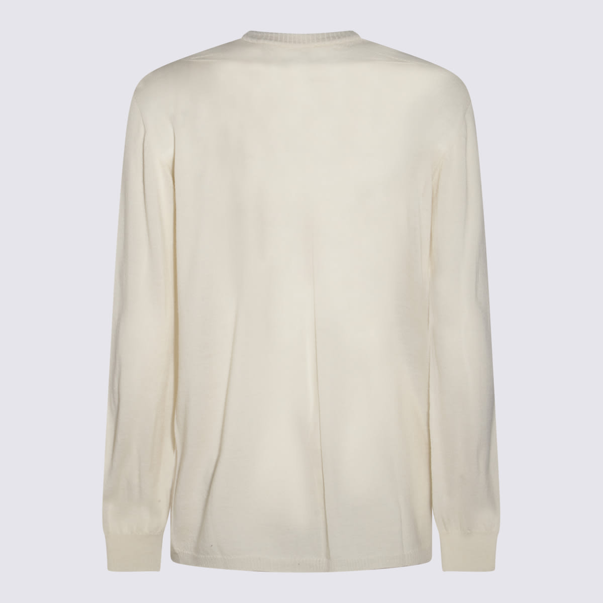 Rick Owens Ribbed Crewneck Sweater With Long Sleeves In Dinge