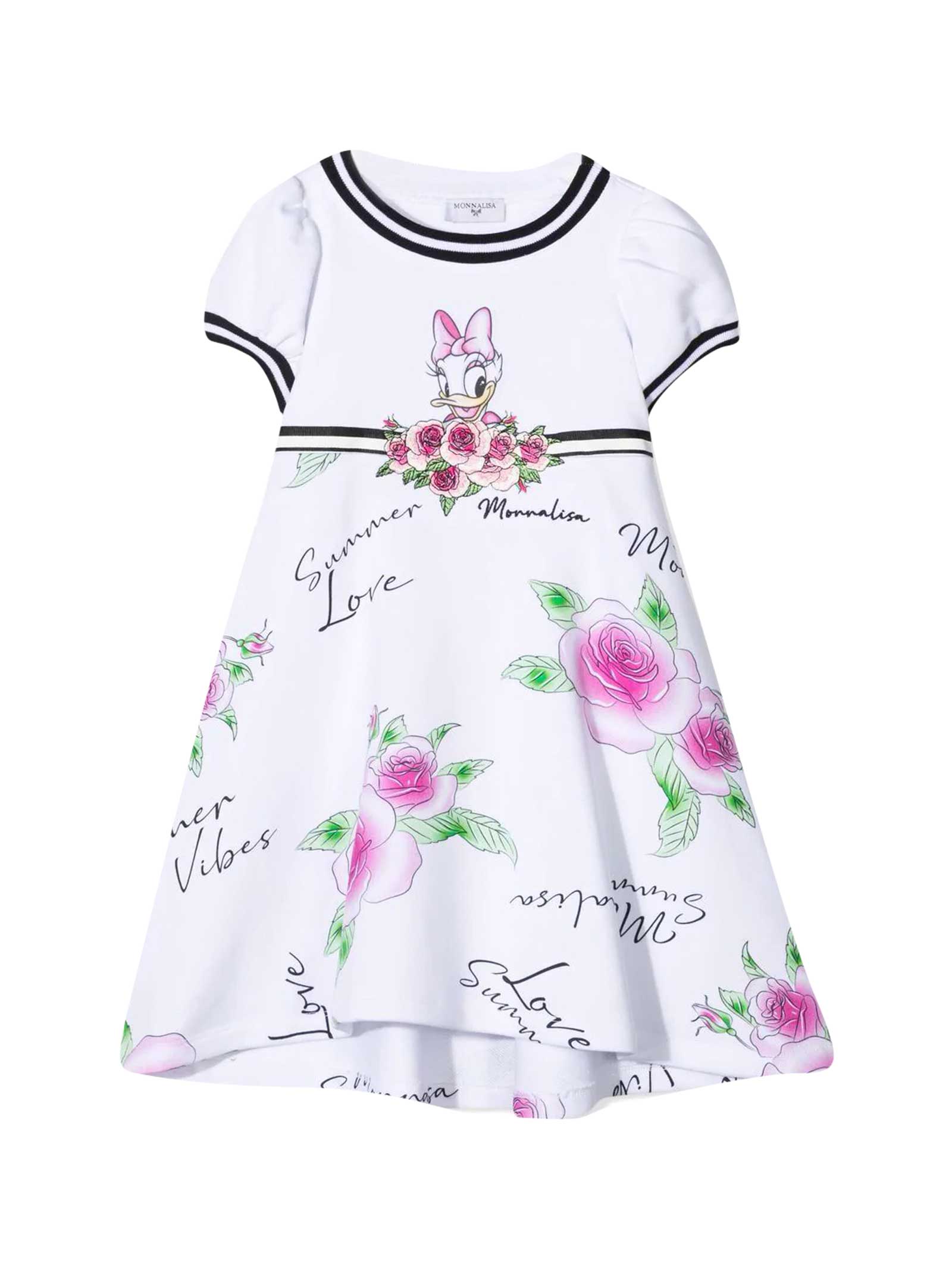 Monnalisa Daisy Duck Midi Dress With Print