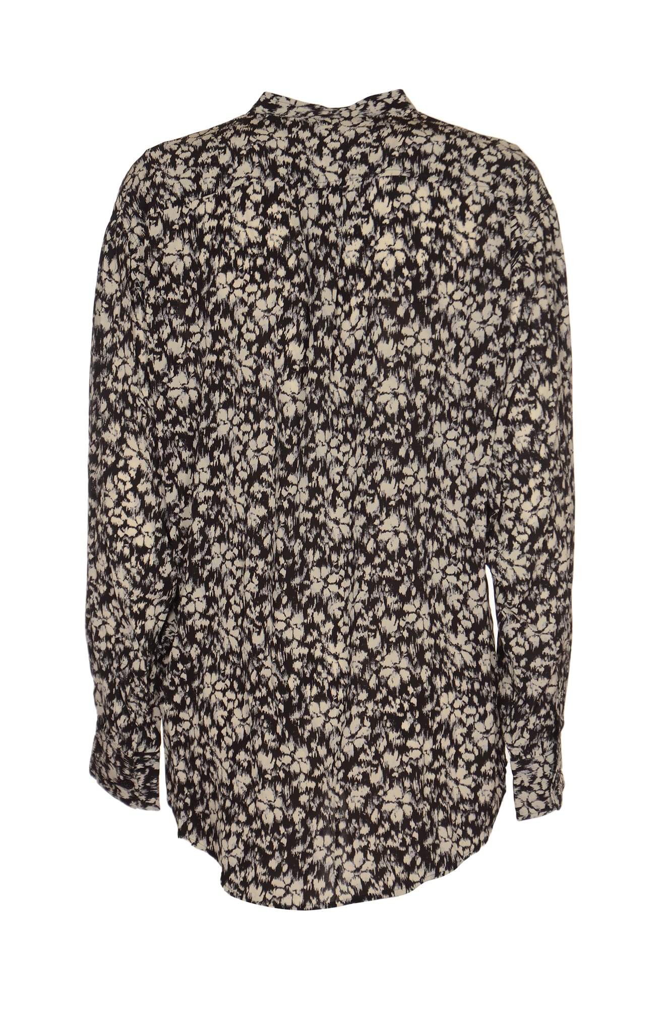 Isabel Marant Étoile Catchell Leaf-print Blouse In Black/white
