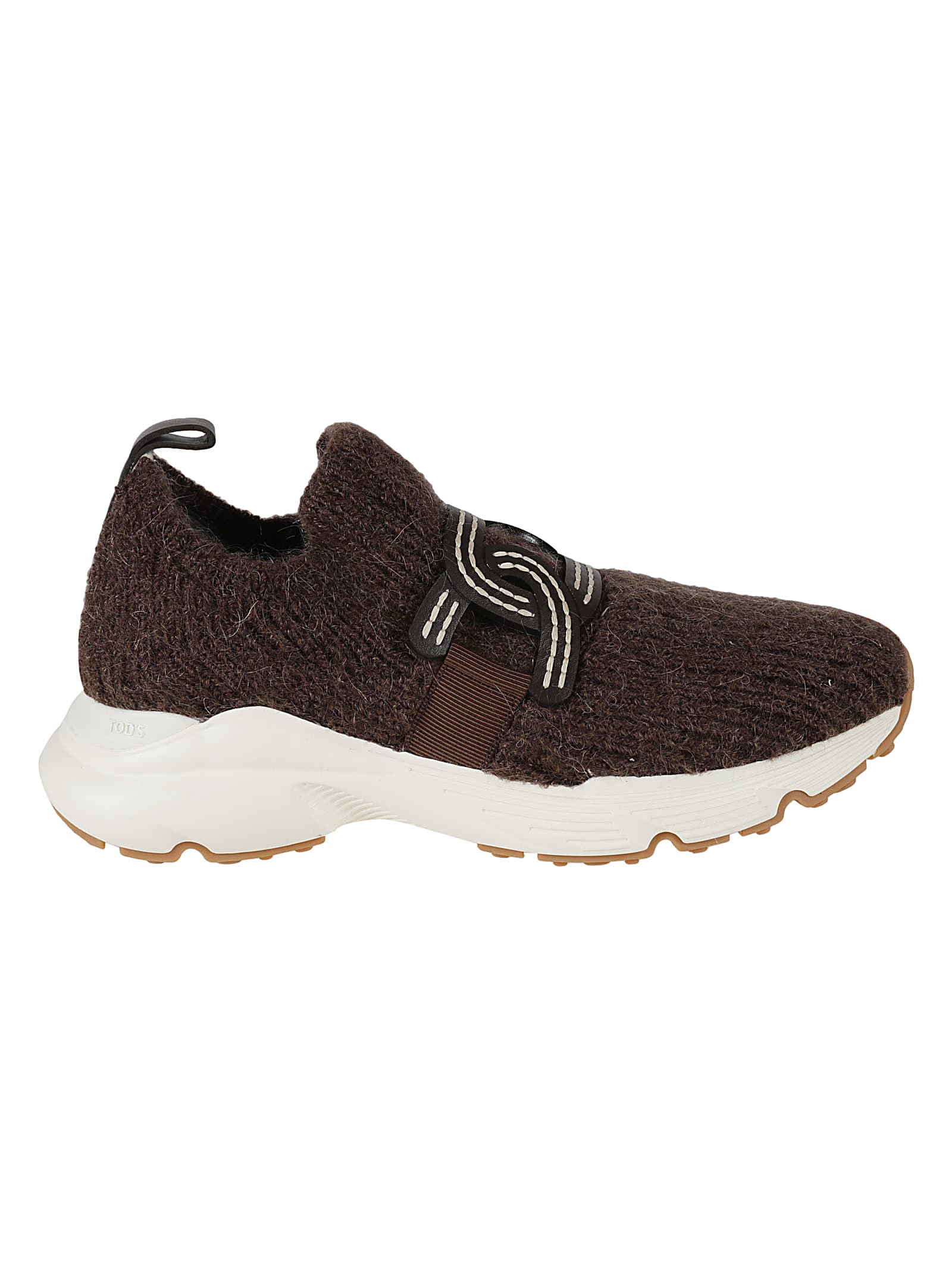 Tod's Rib Knit Sneakers In Brown