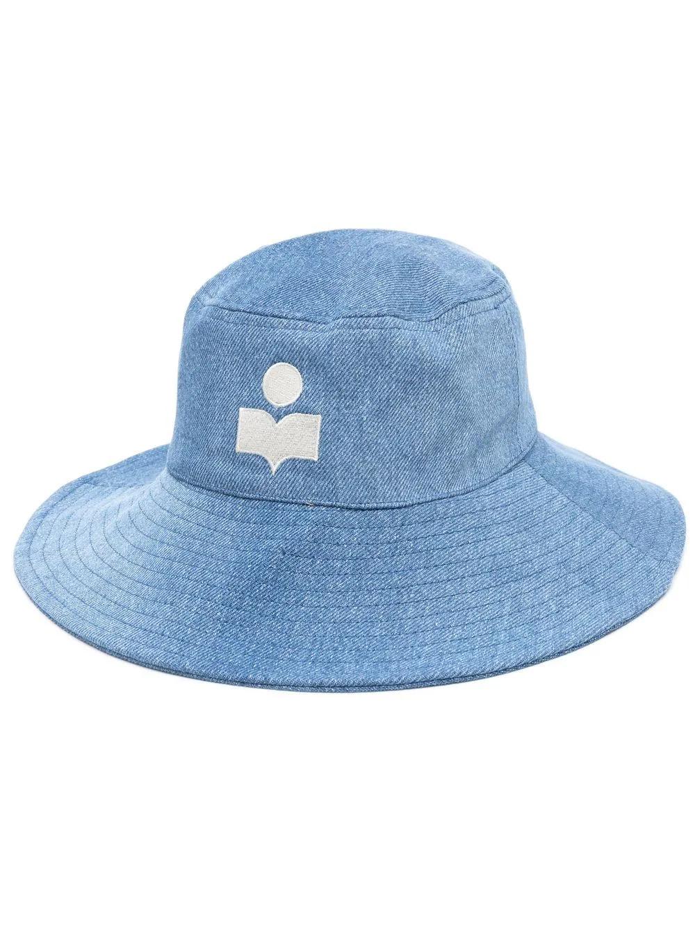 Shop Isabel Marant Logo-print Denim Sun Hat In Lu